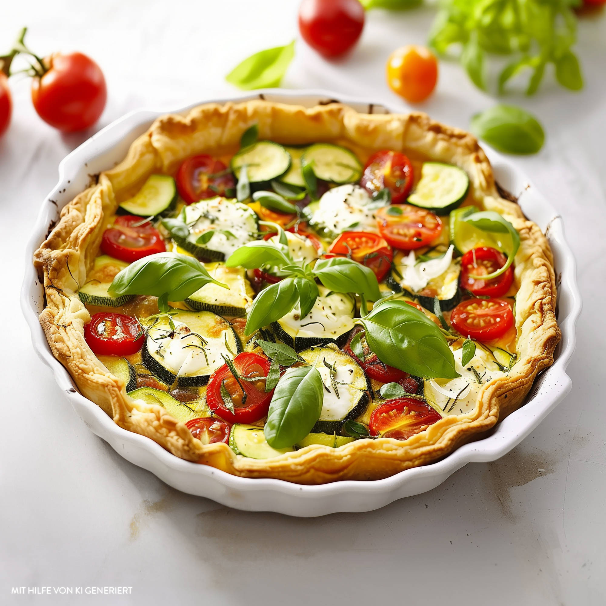 Gemüse-Quiche mit Blätterteig