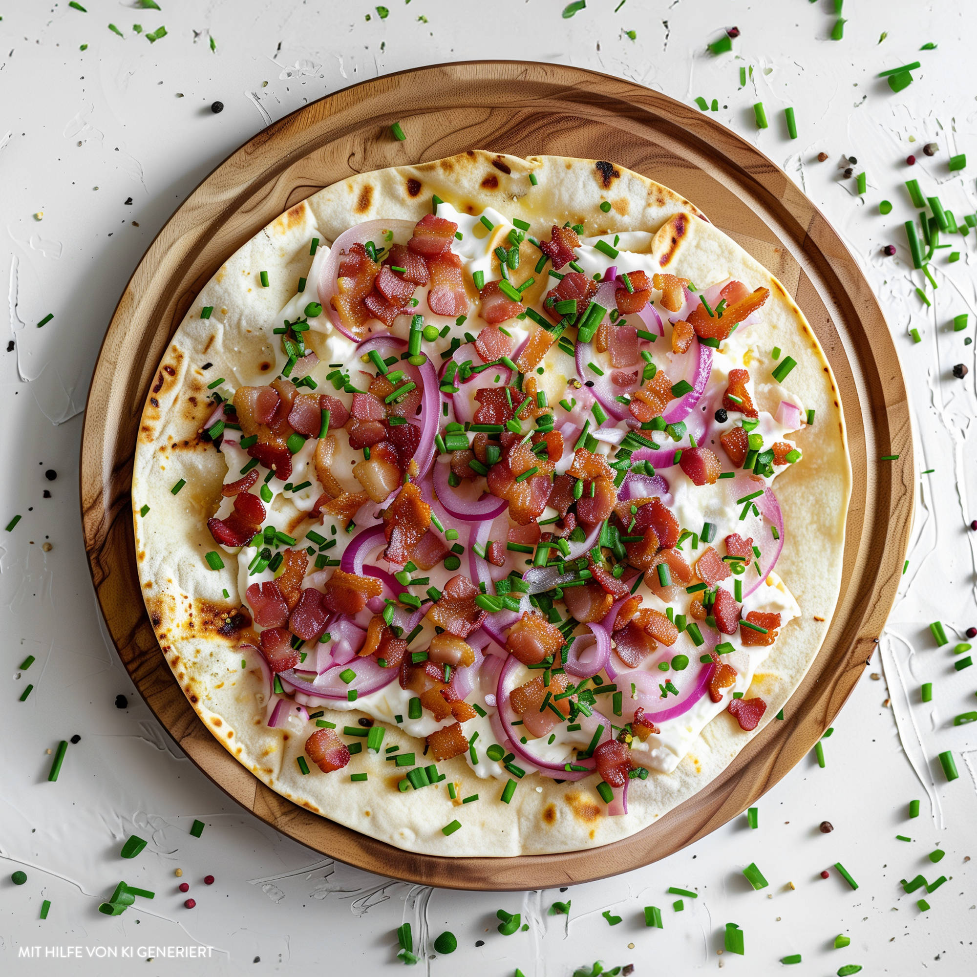 Serviervorschlag: Schneller Flammkuchen-Wrap