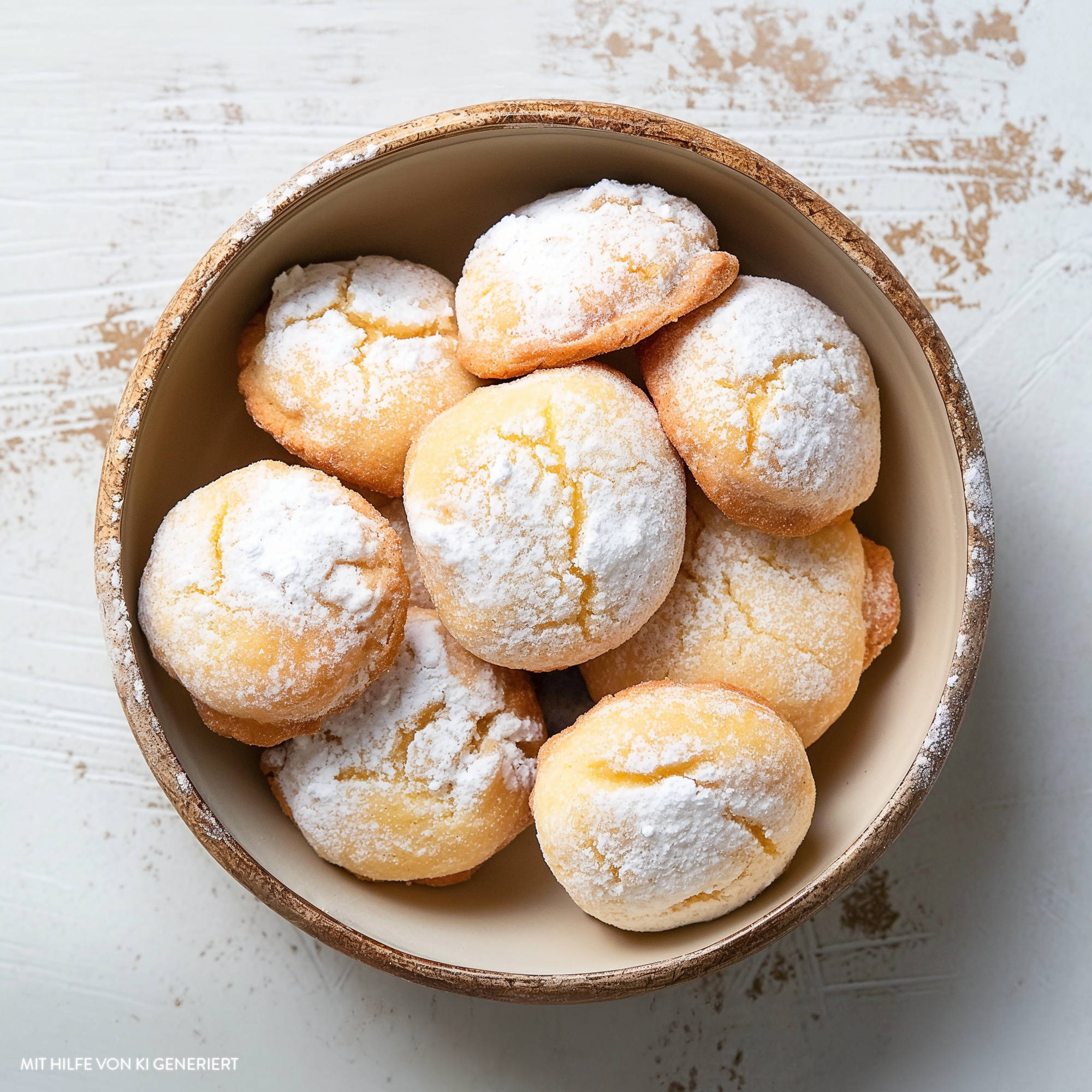 Zitronen-Ricotta-Kekse in einer Schüssel