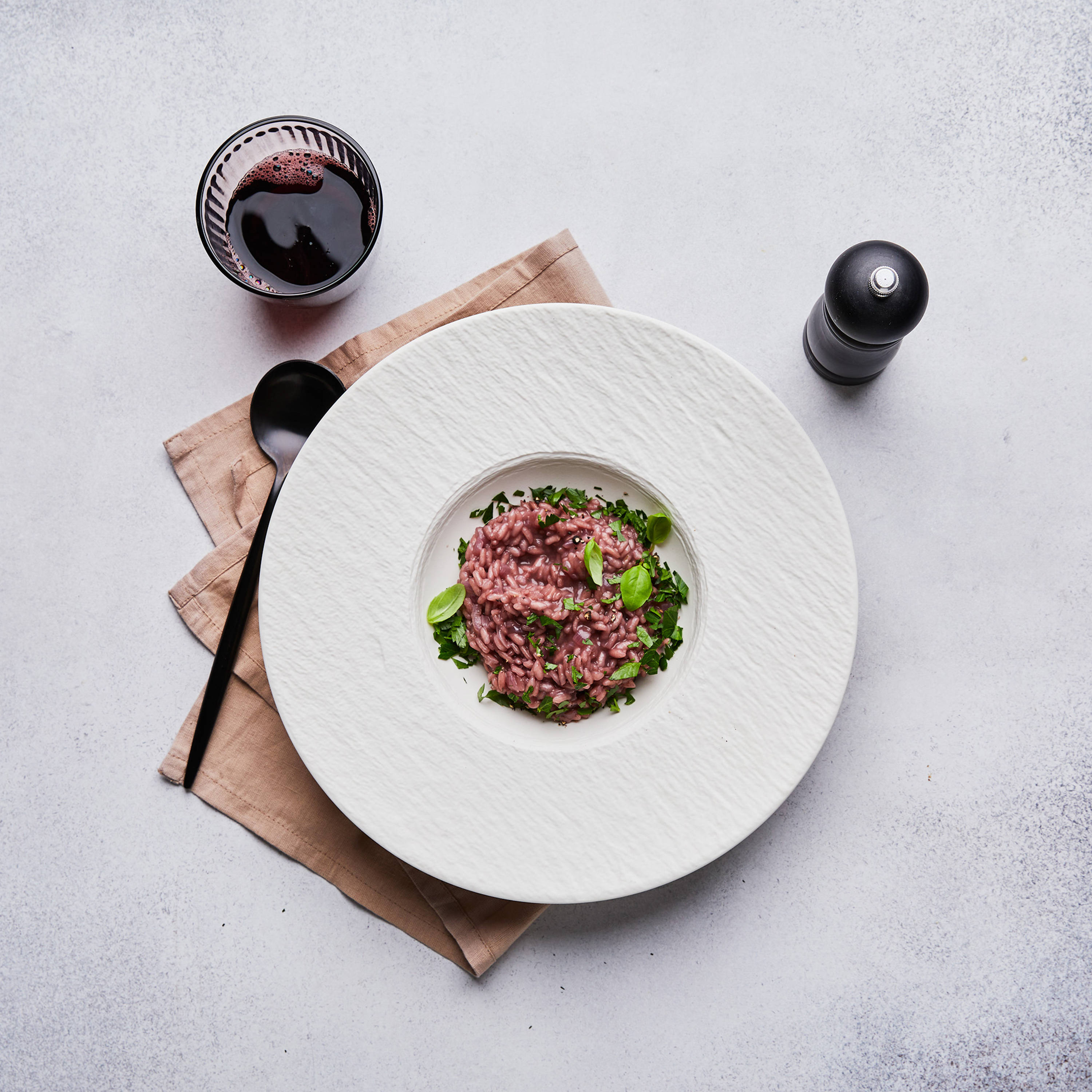 Veganes Rotwein-Risotto