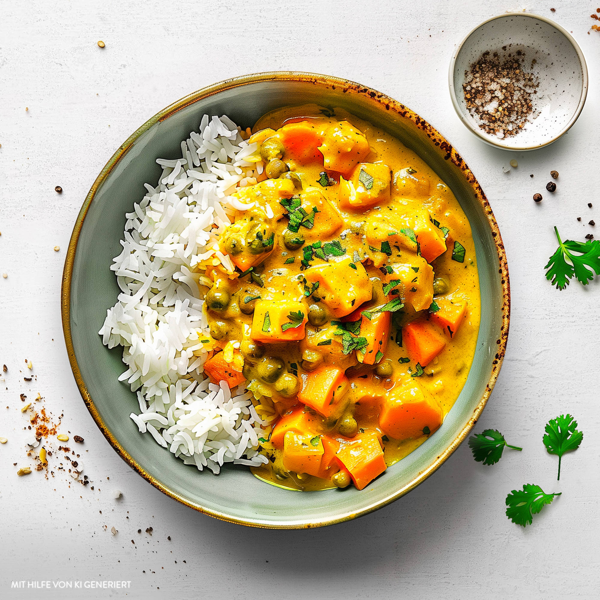 Kohlrabi-Curry mit Reis