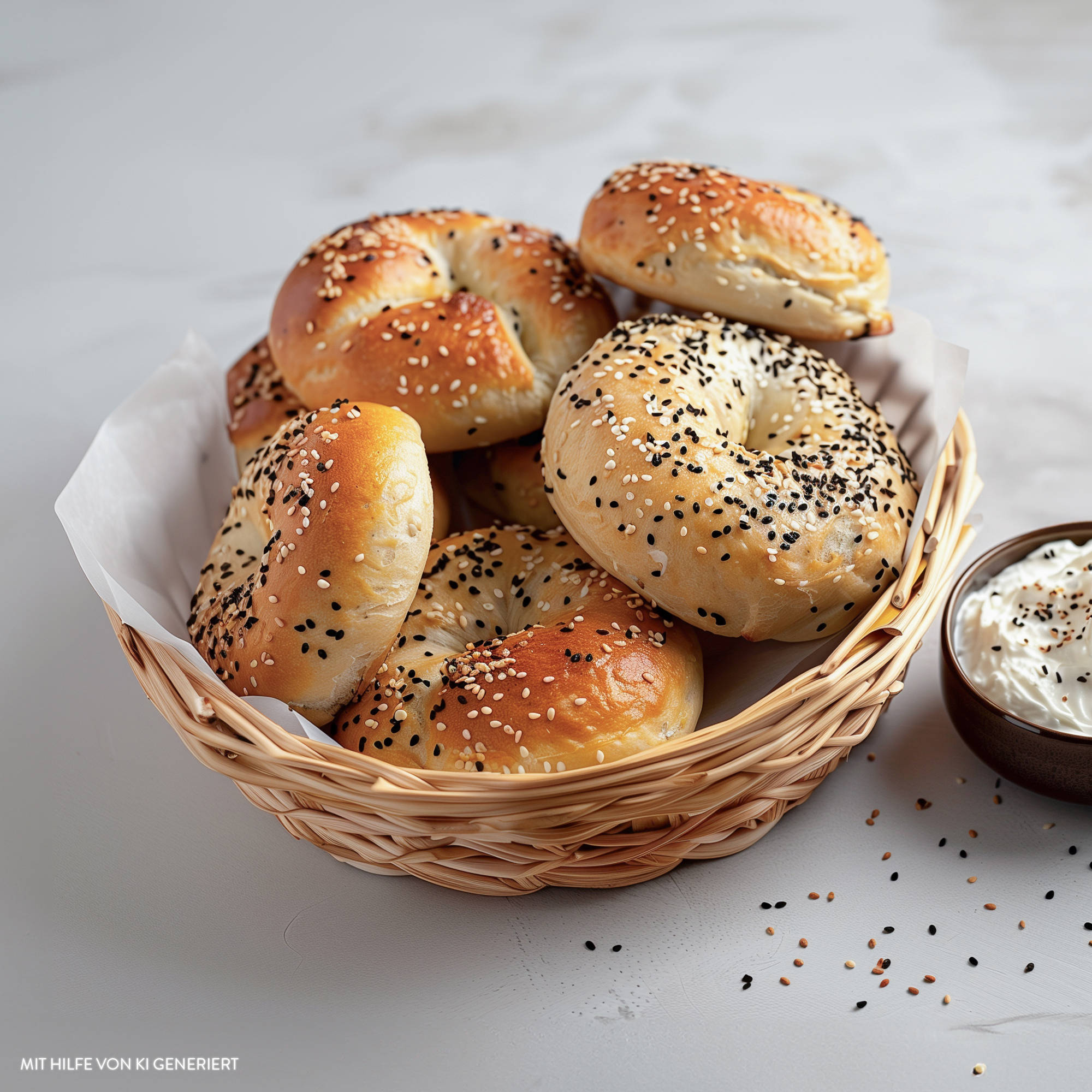 Serviervorschlag: 3-Zutaten-Bagel 