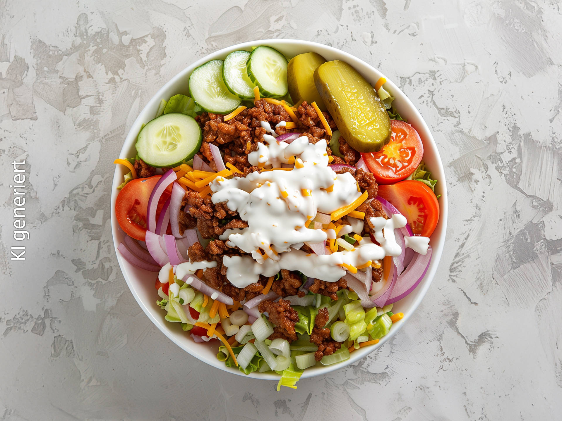 Serviervorschlag: Low Carb Big-Mac-Salat