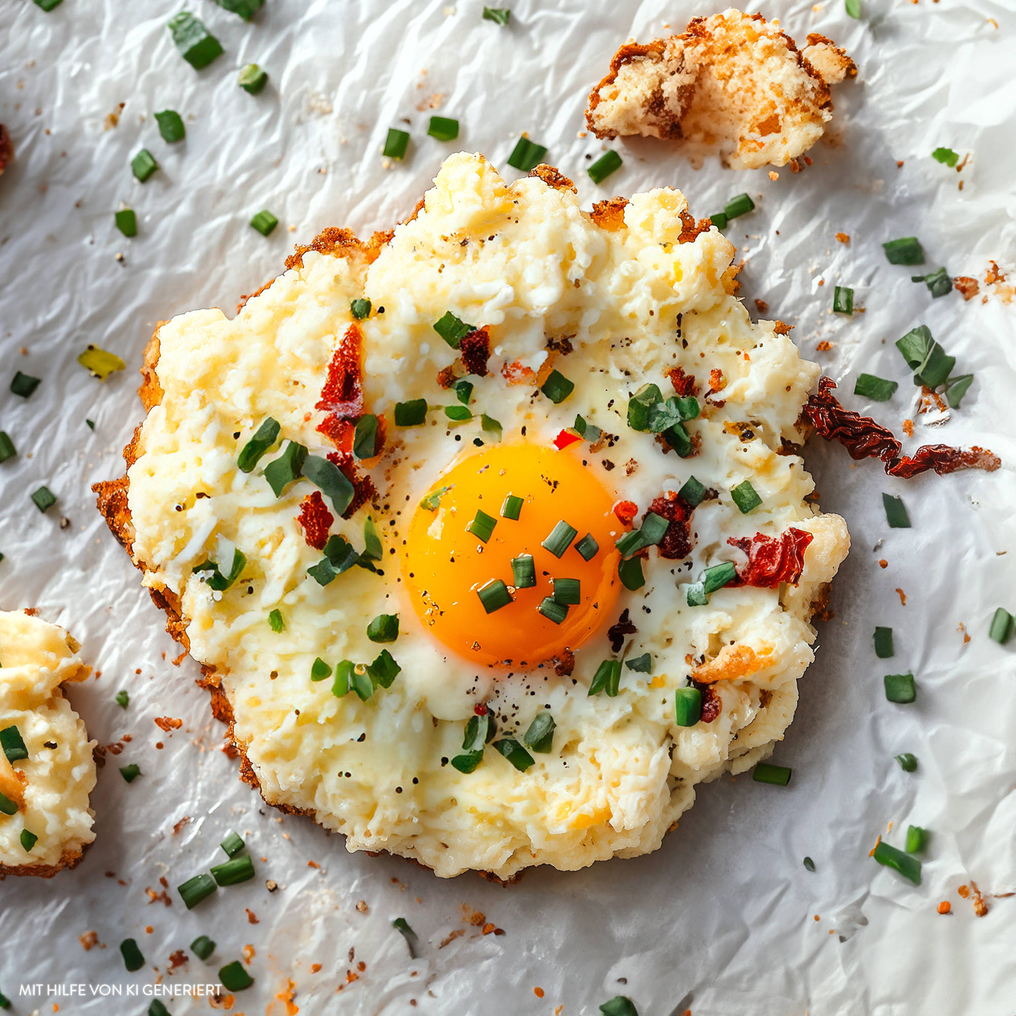 Serviervorschlag: Low-Carb-Cloud-Eggs