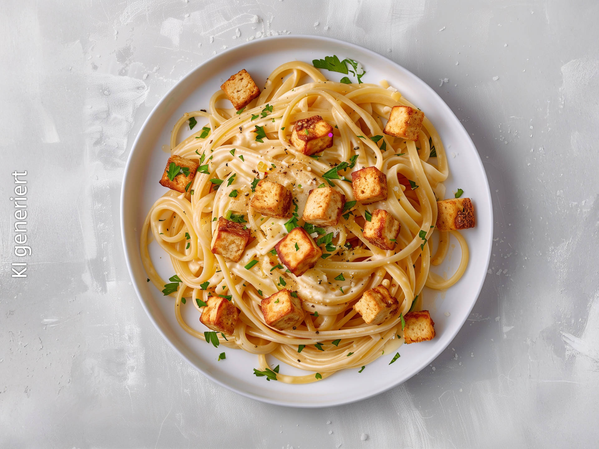 Serviervorschlag: Vegane Spaghetti-Carbonara
