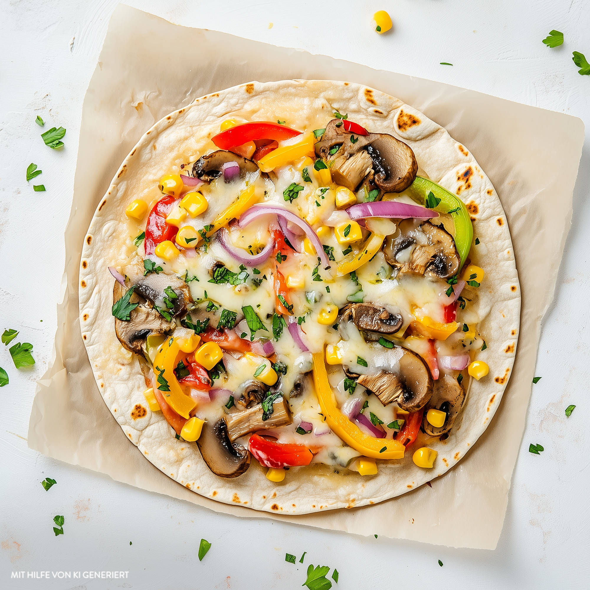 Serviervorschlag: Wrap-Pizza 