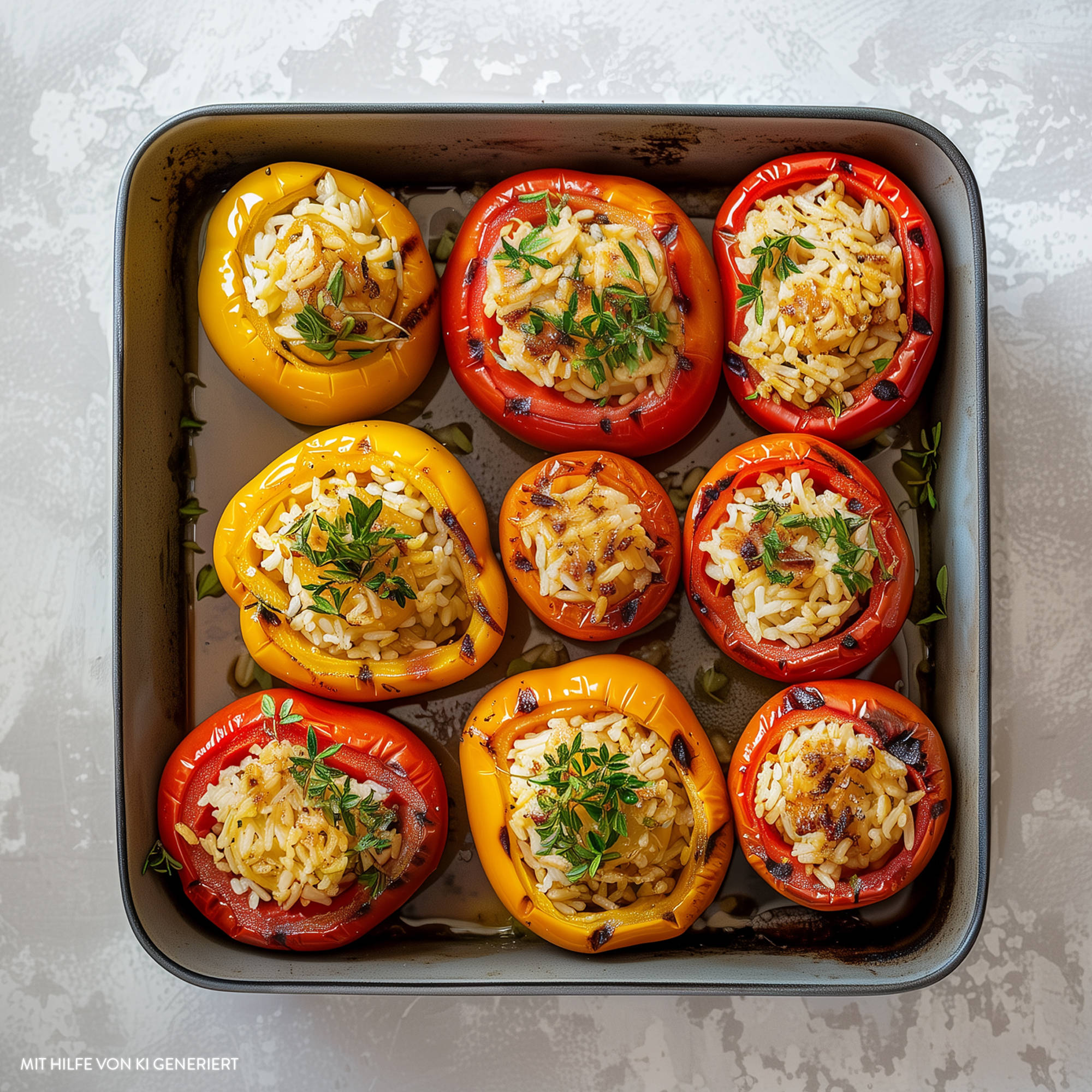 Gemista – Paprika und Tomaten gefüllt
