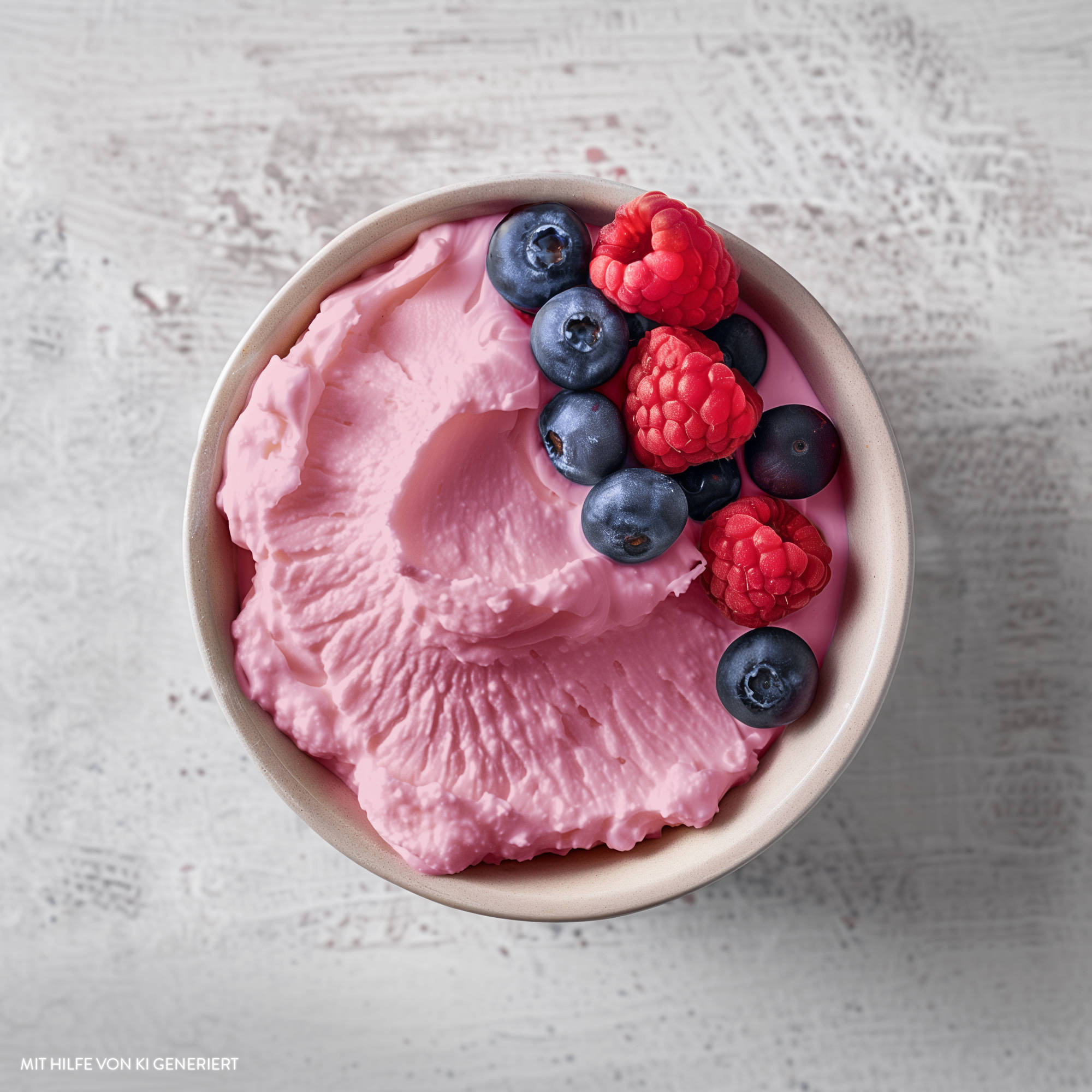 Serviervorschlag: Dry Joghurt mit frischen Beeren