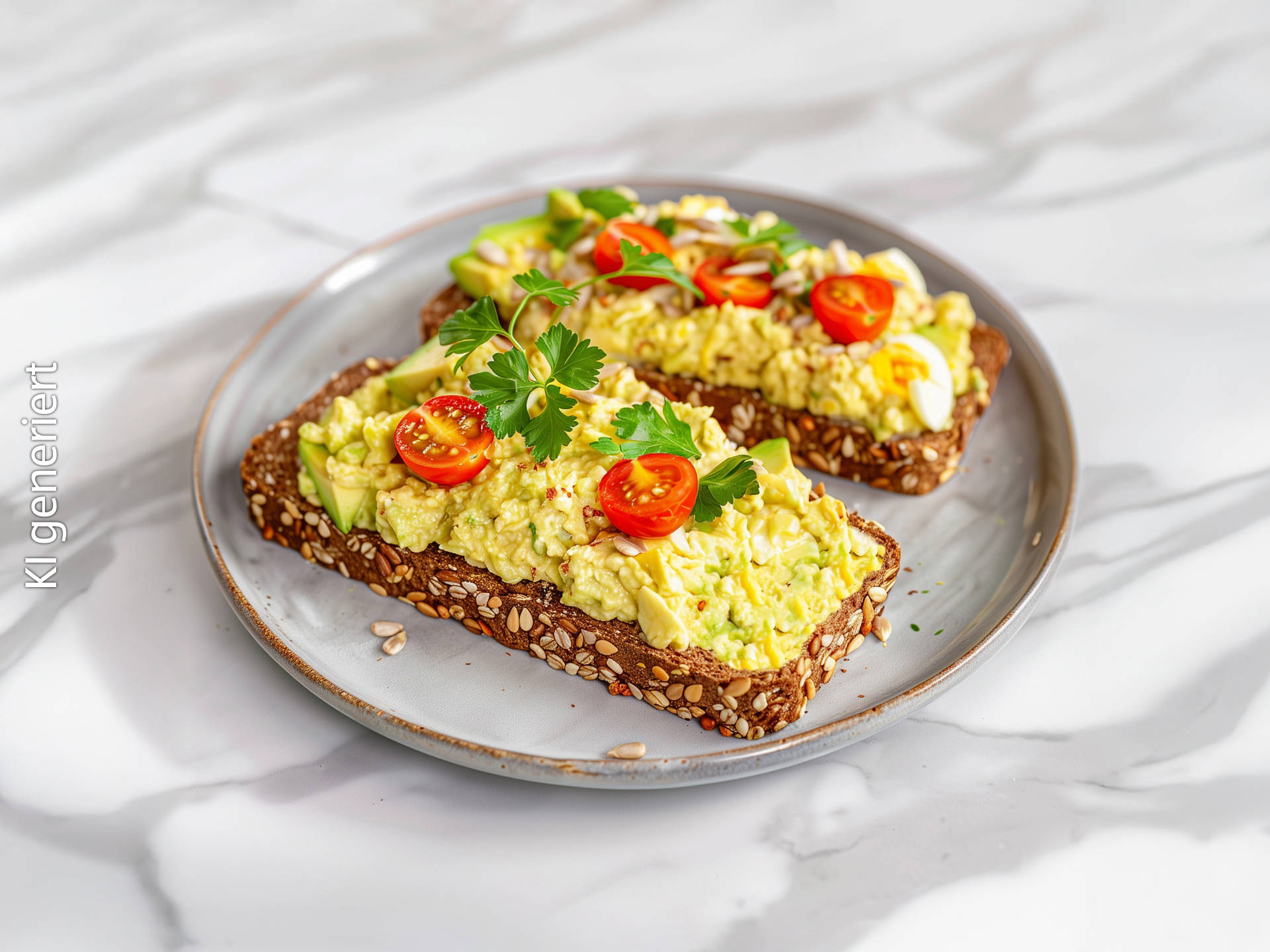 Sandwich mit Avocado-Eier-Salat
