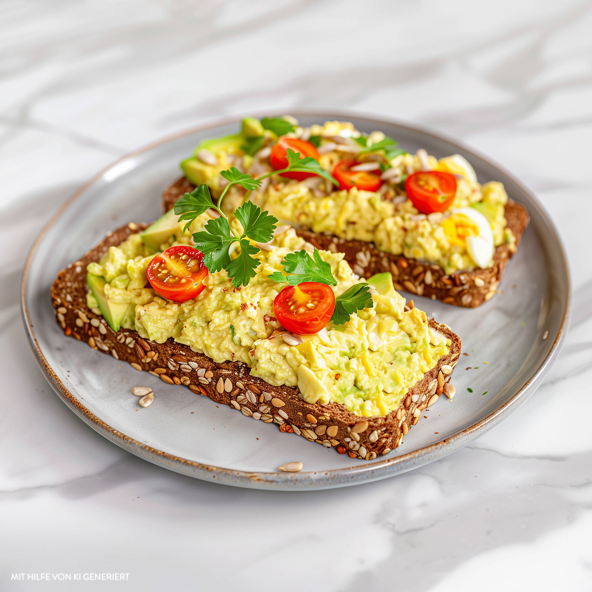 Sandwich mit Avocado-Eier-Salat