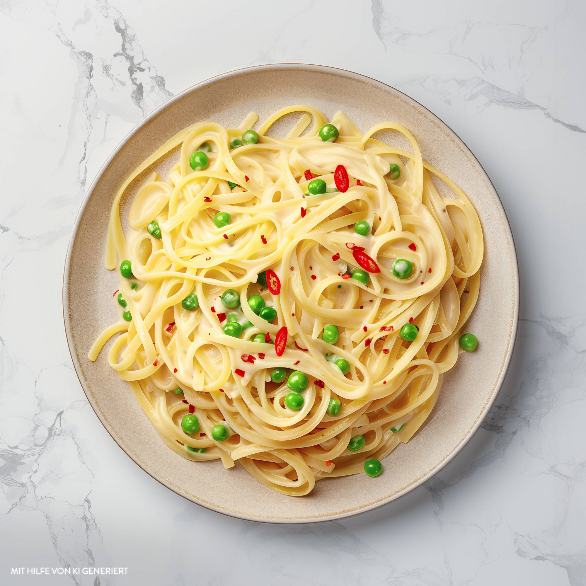 Serviervorschlag: Cottage Cheese Alfredo Linguine