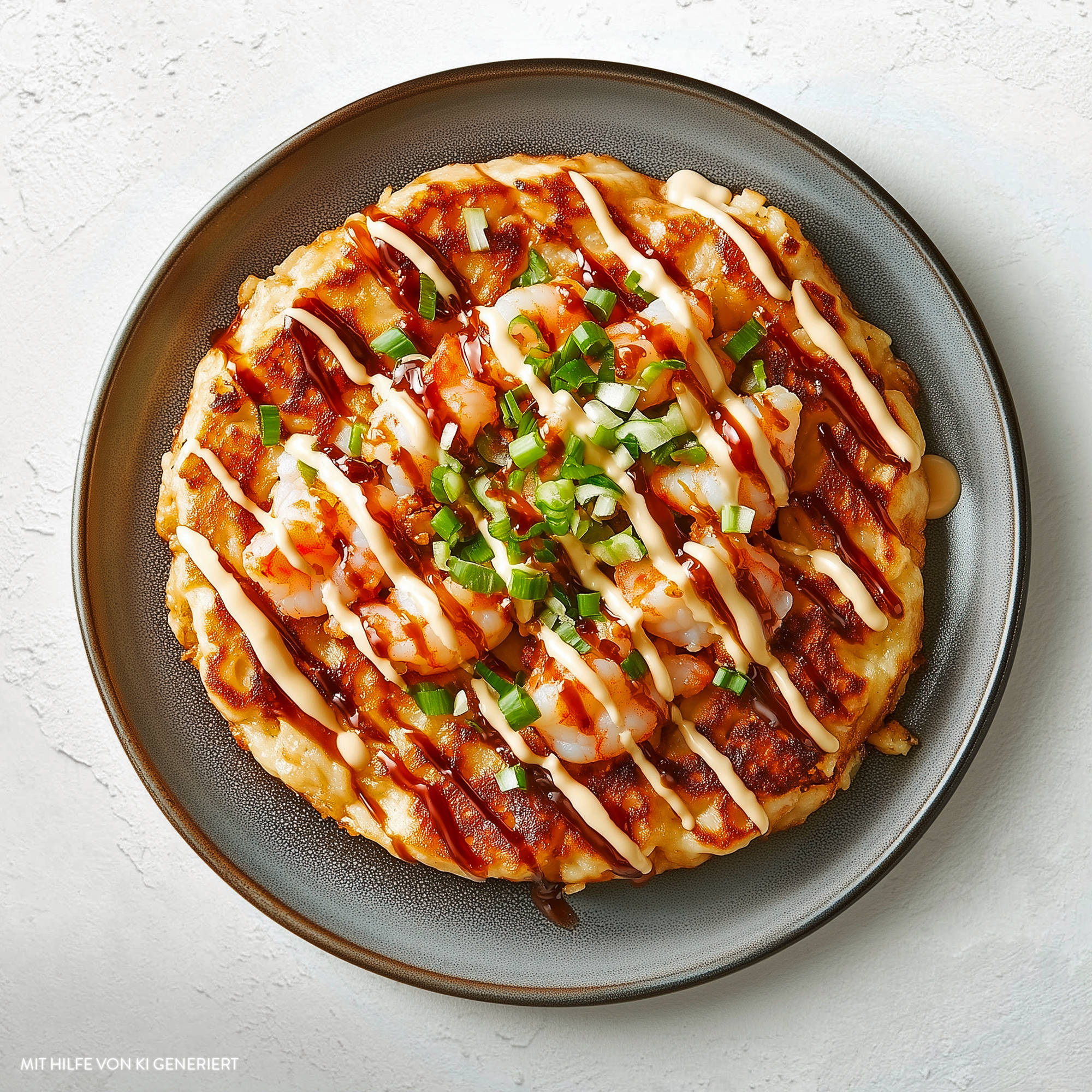 Okonomiyaki mit Garnelen