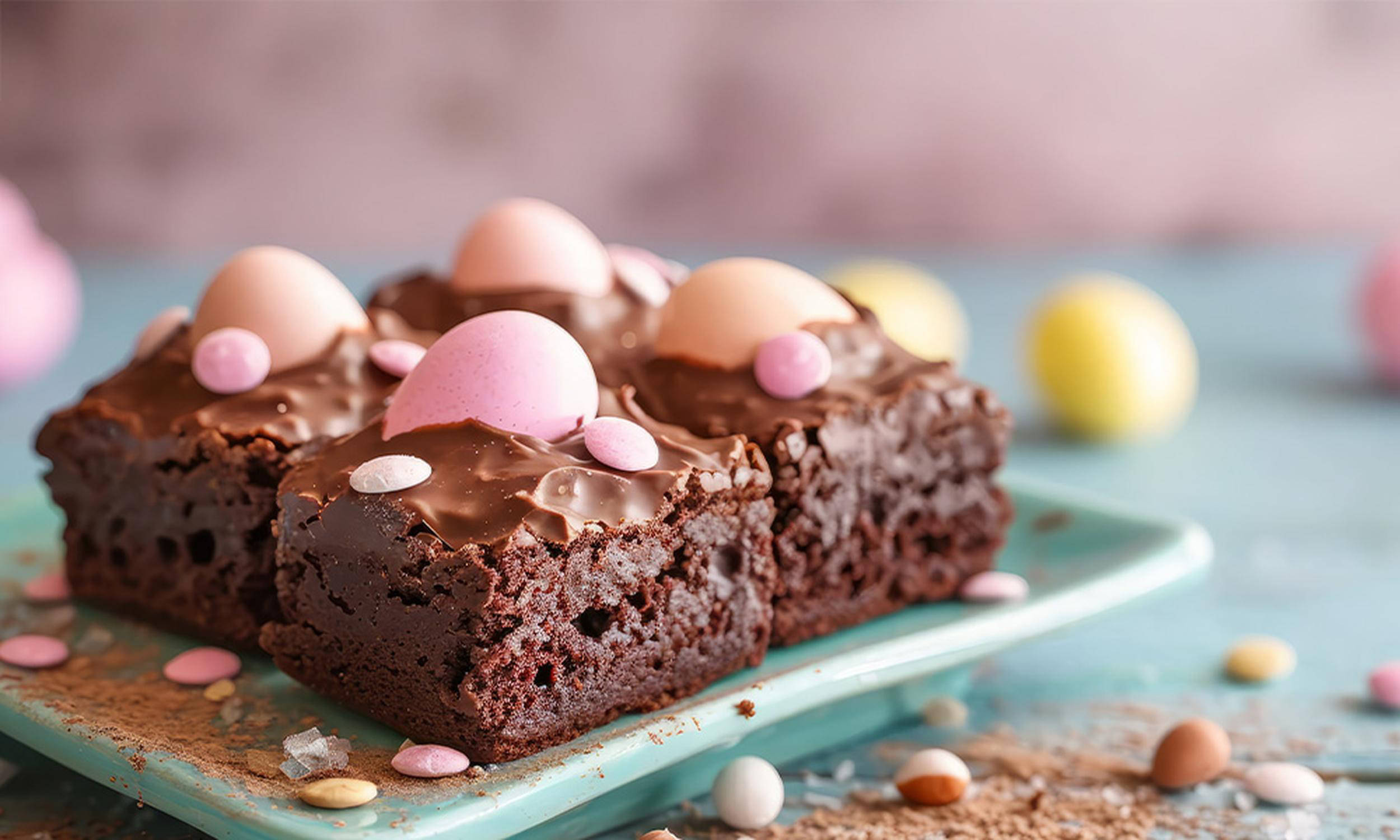 Brownies al cioccolato con uova di Pasqua