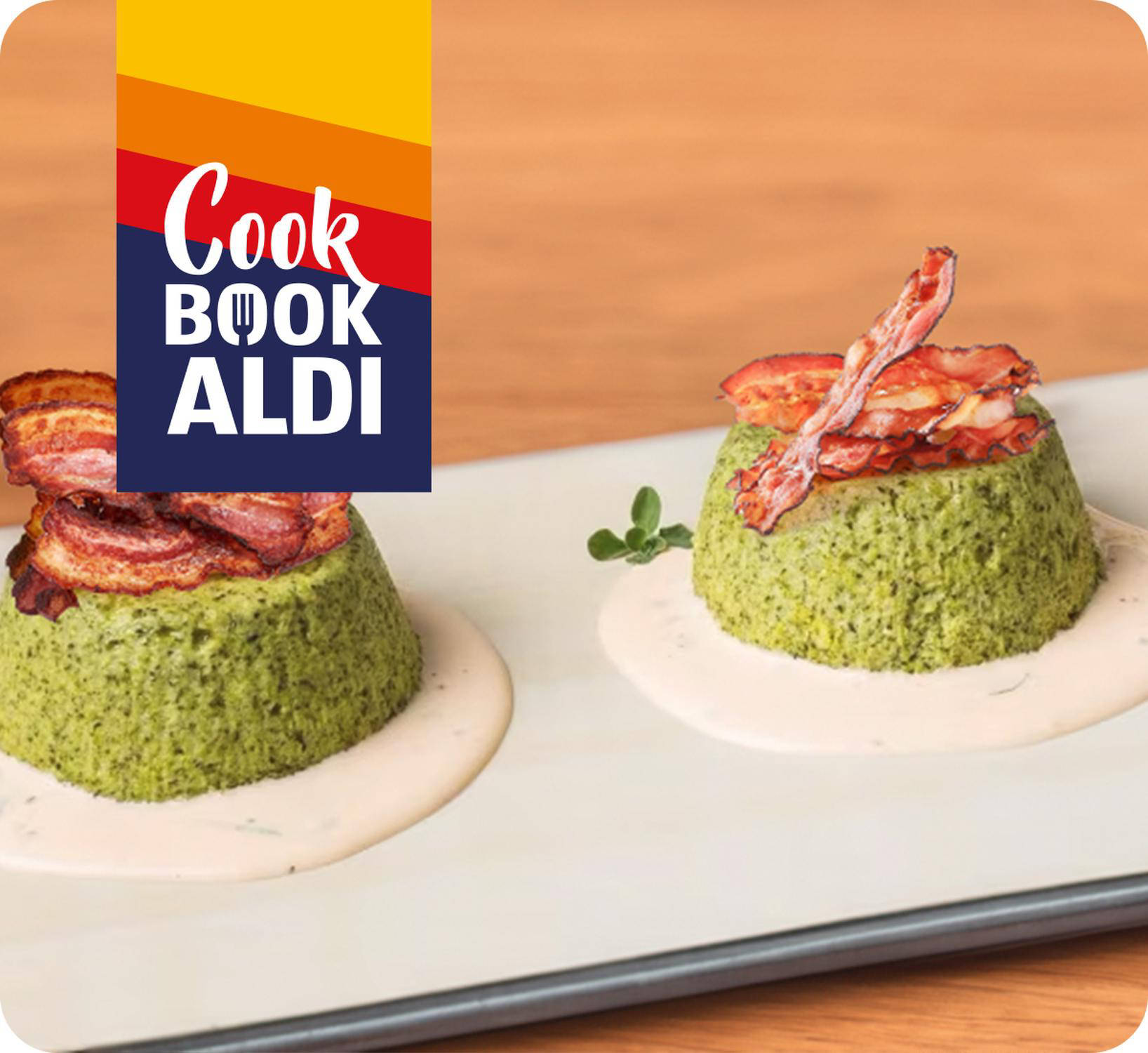 Flan di broccoli con porri e guanciale croccante