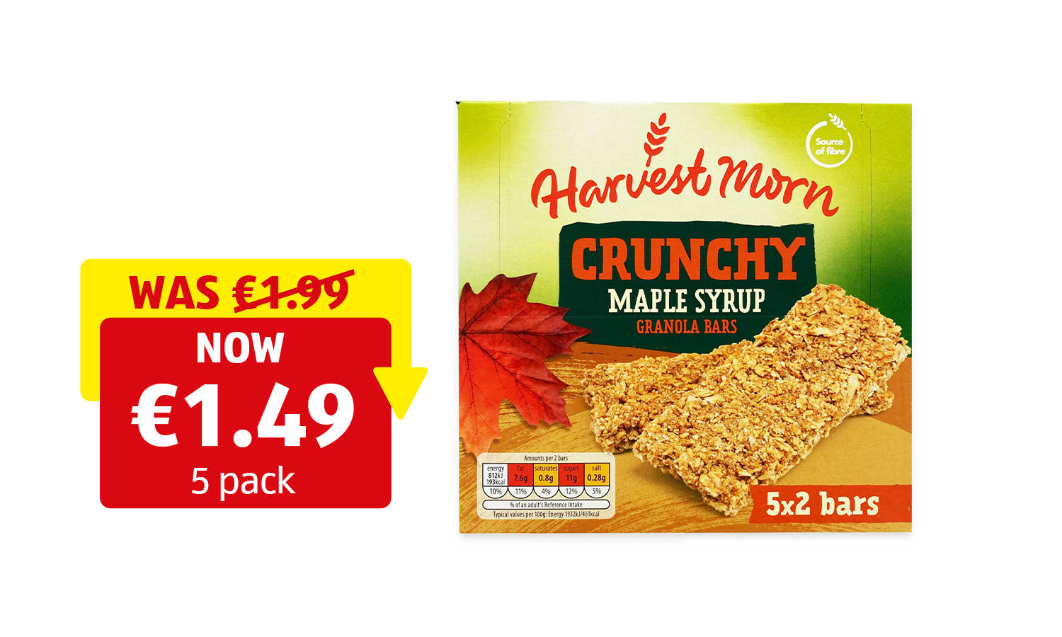Image of Crunchy Maple Syrup Granola Bars 5 Pack