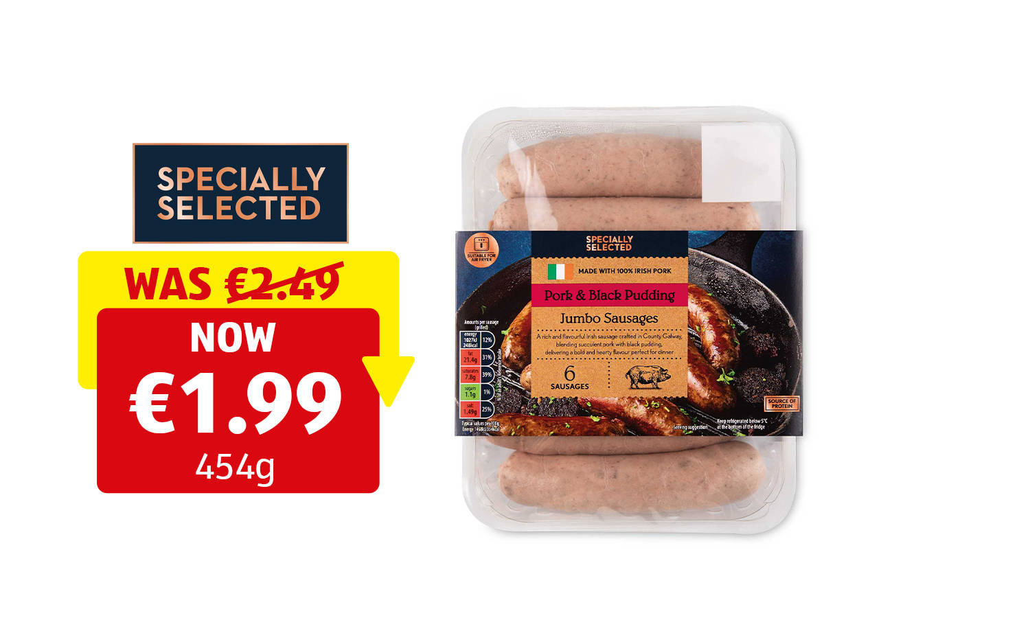 Image of Pork and Black Pudding flavoured sausages