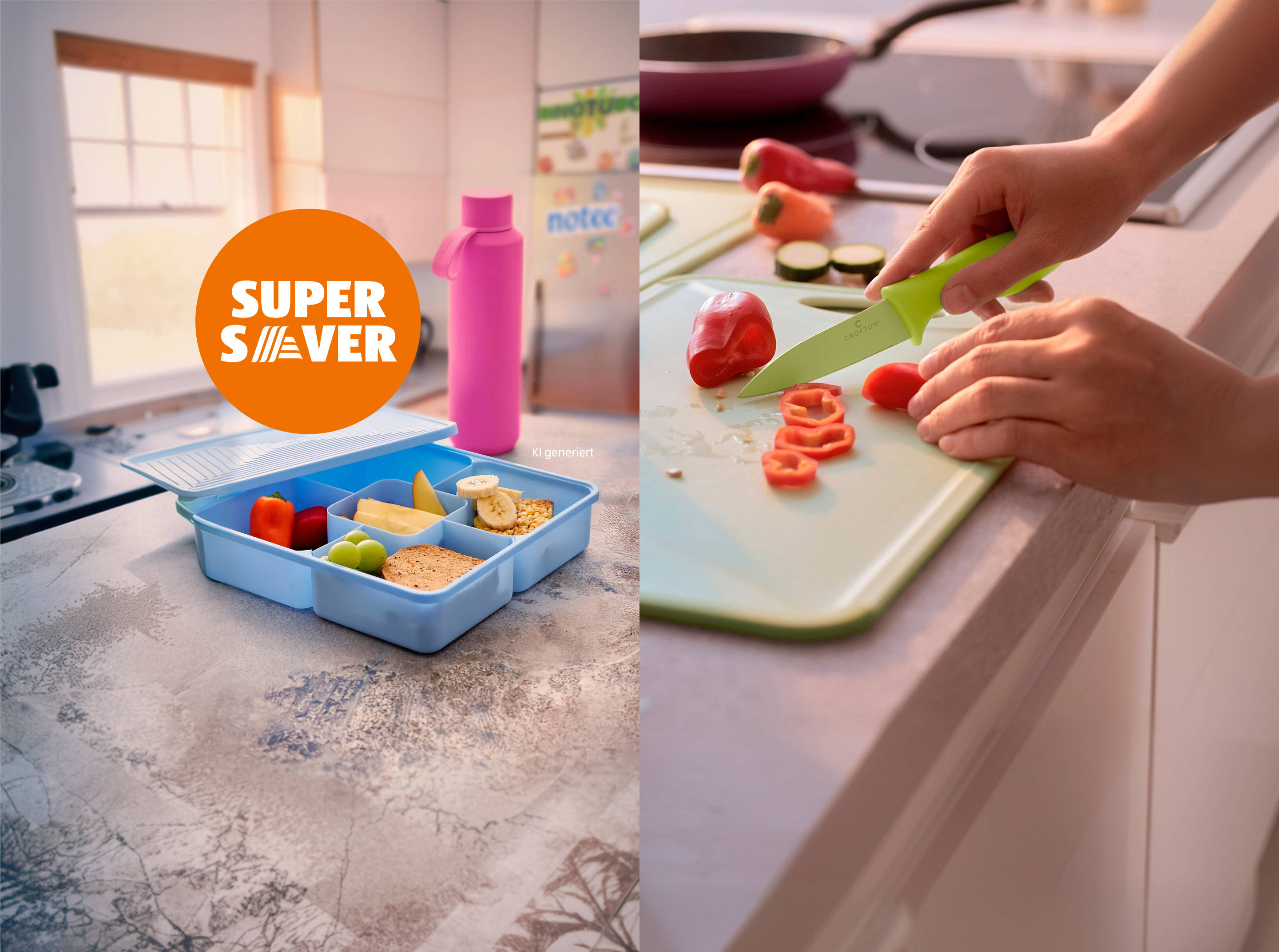Meal Prep Gemüse und Lunchbox-Kombination für Kinder.