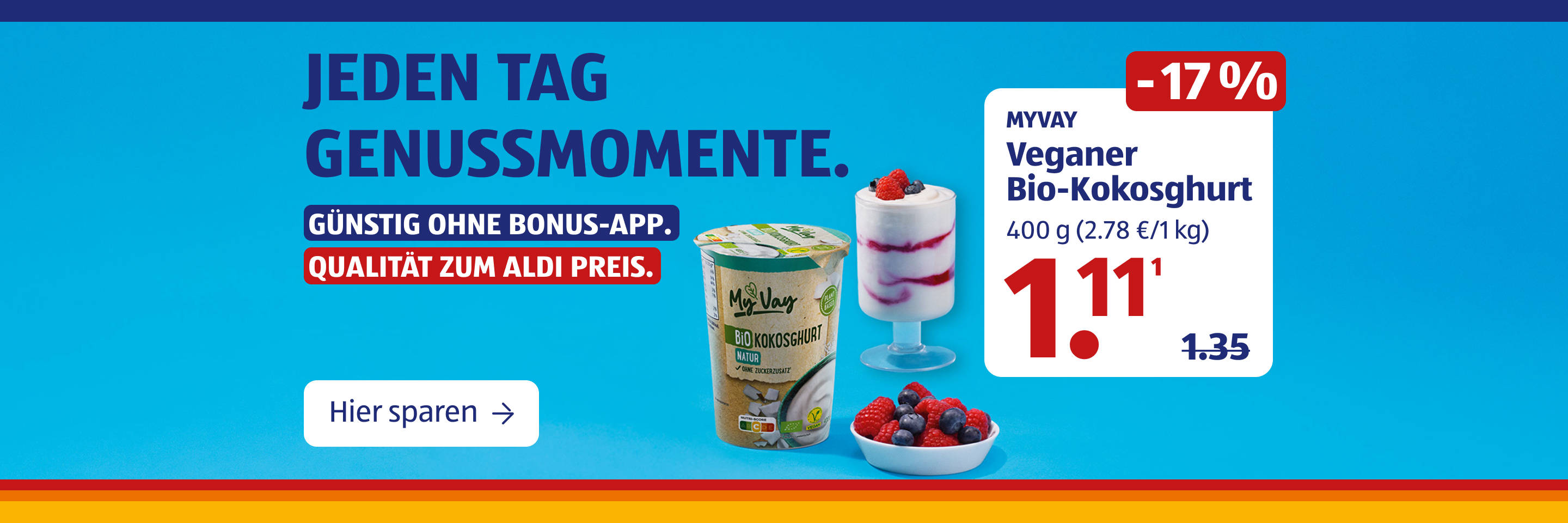 ALDI Angebot für veganen Bio-Kokosjoghurt.