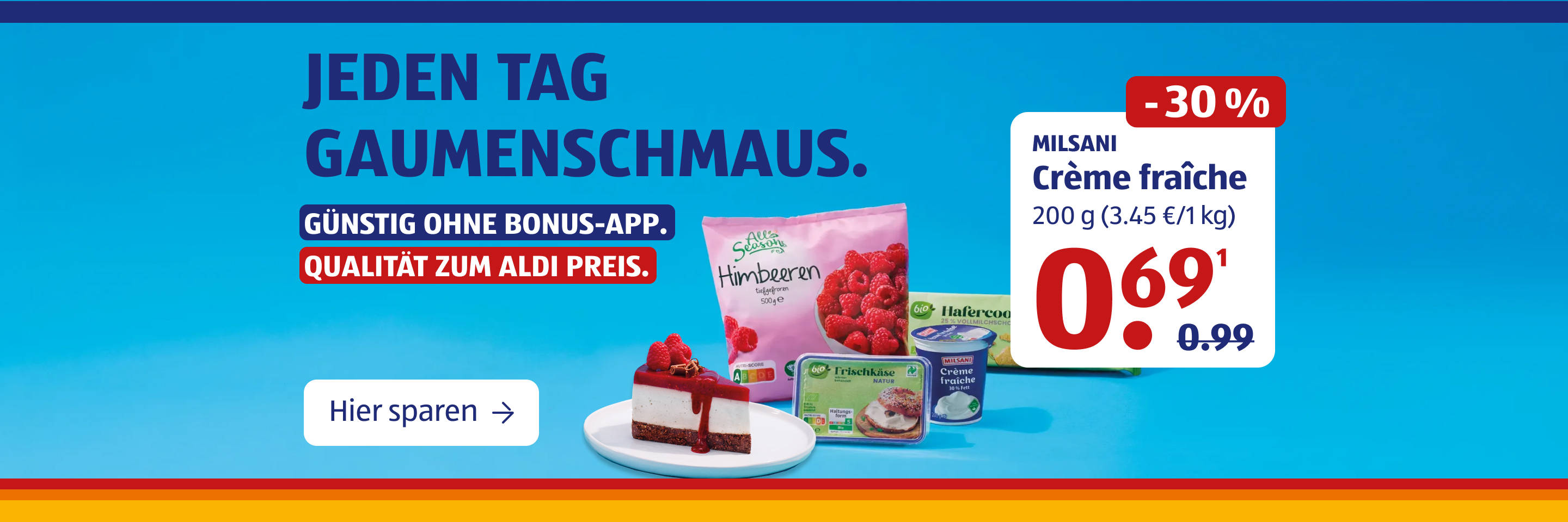 ALDI MILSANI Crème Fraîche im Preisnachlass.