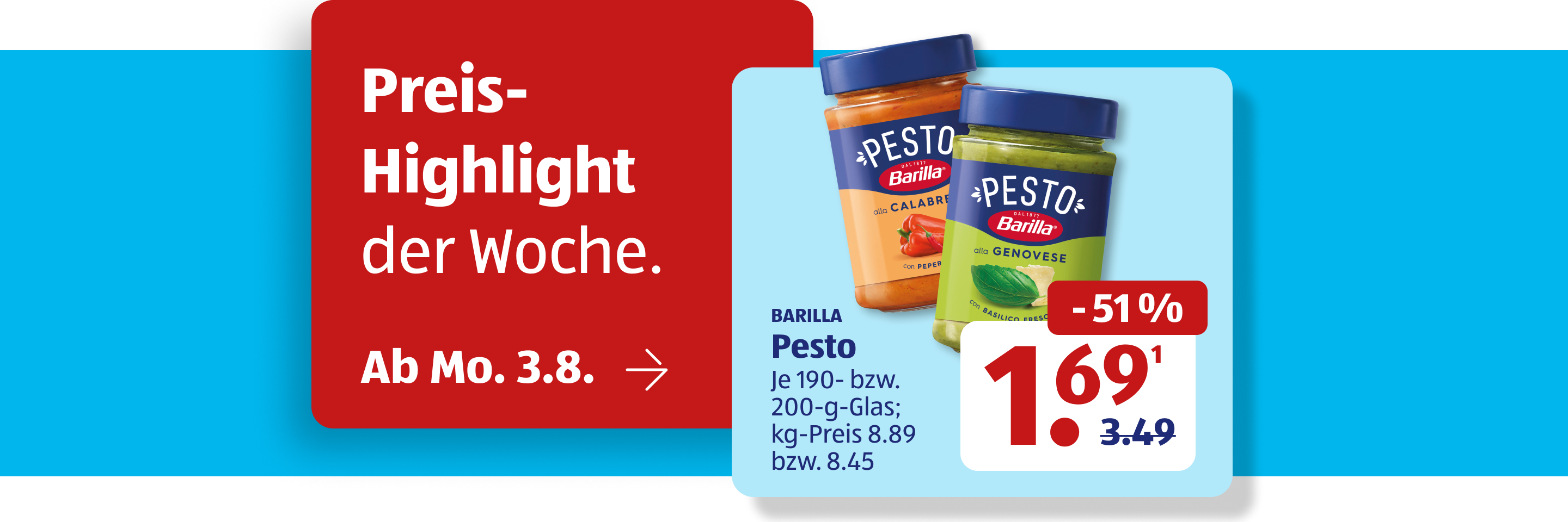 Preishighlight der Woche Barilla Pesto.