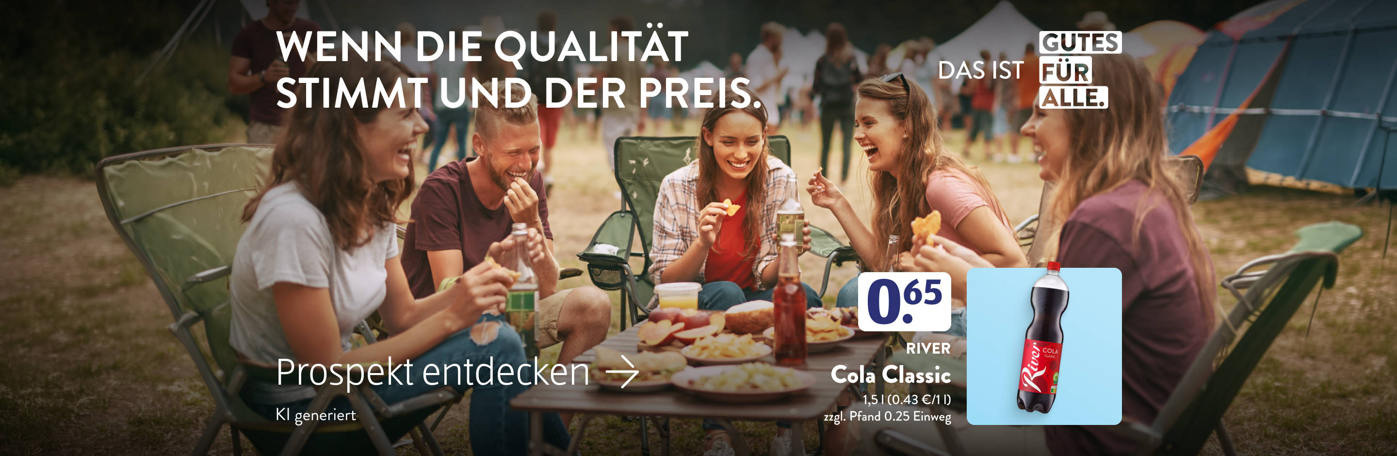 Freunde genießen ein Picknick im Freien mit Erfrischungsgetränken.