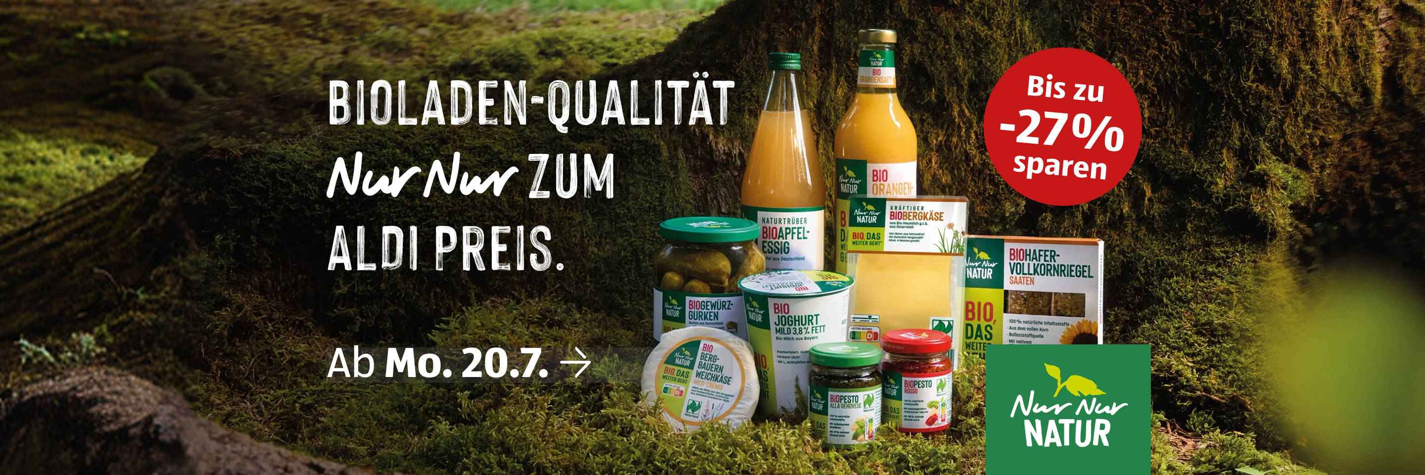Nur Nur Natur Bio-Lebensmittel im Angebot.
