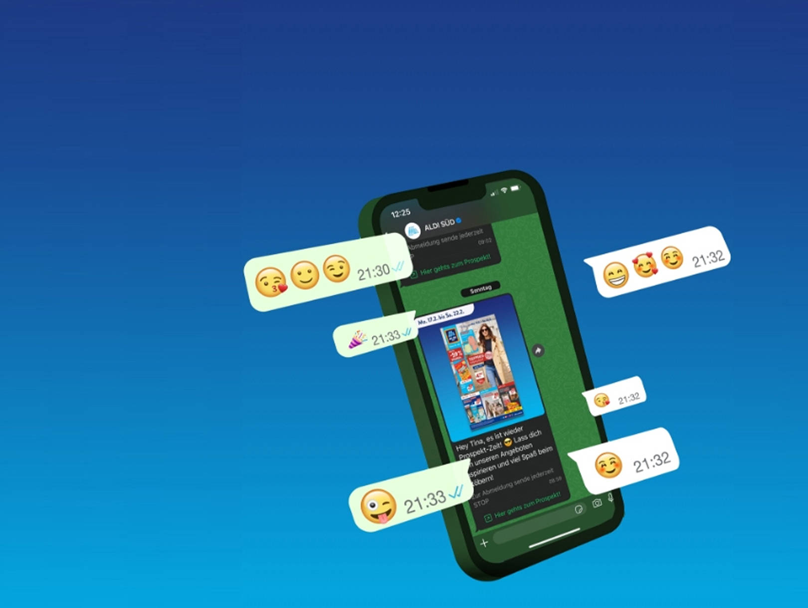 Smartphone mit Chatnachrichten auf dem Display.