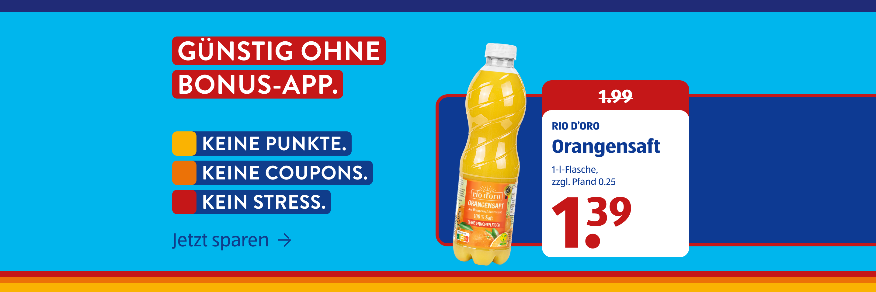 Angebot für Orangensaft.