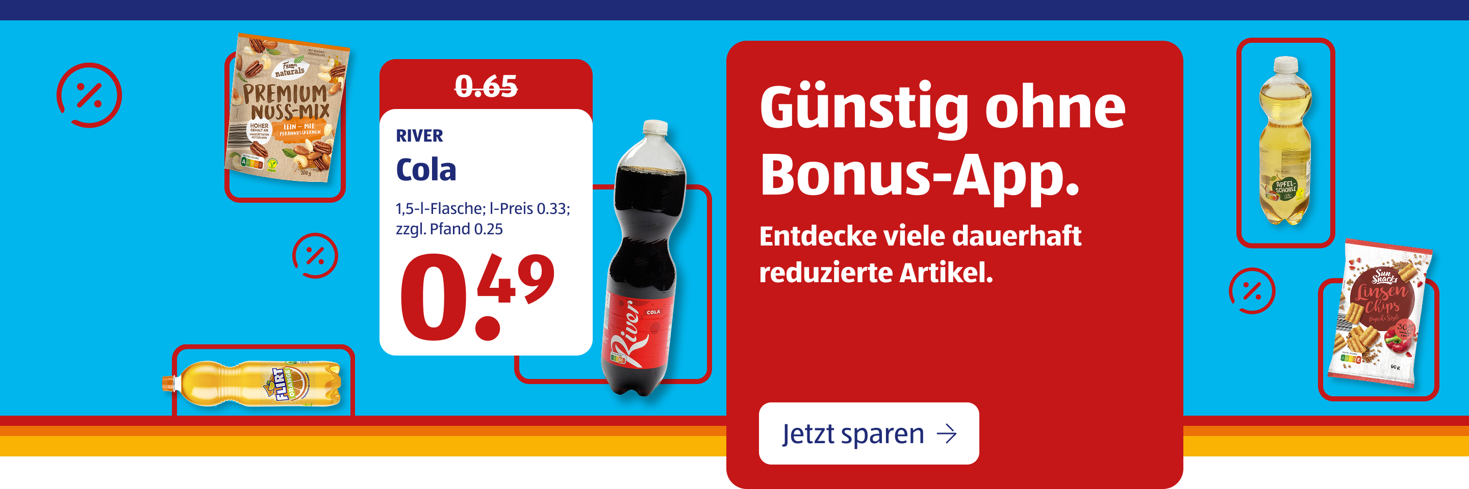 ALDI Angebot für Cola mit dauerhaft günstigem Preis.