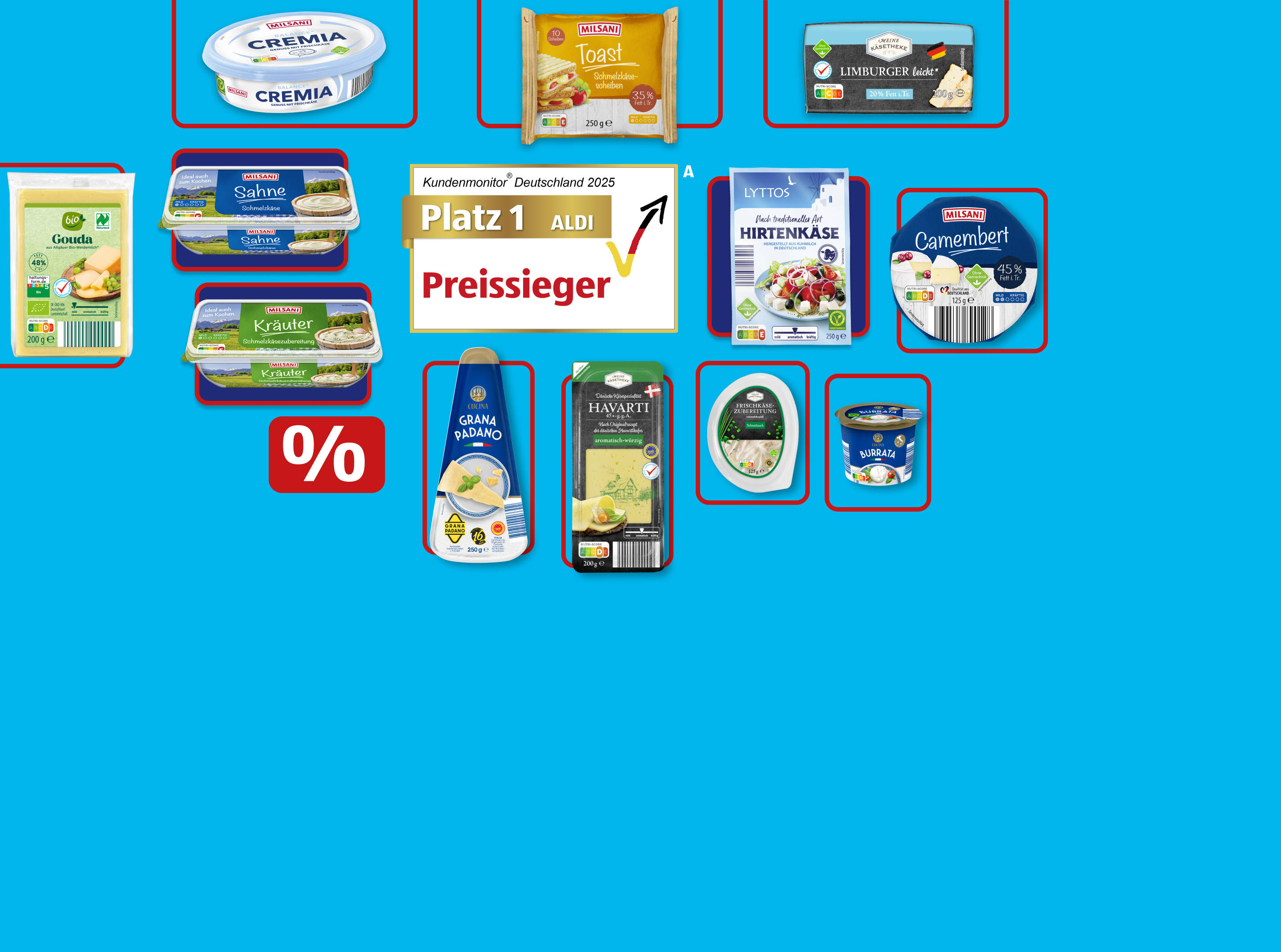 Lebensmittel auf dem blauen Hintergrund.