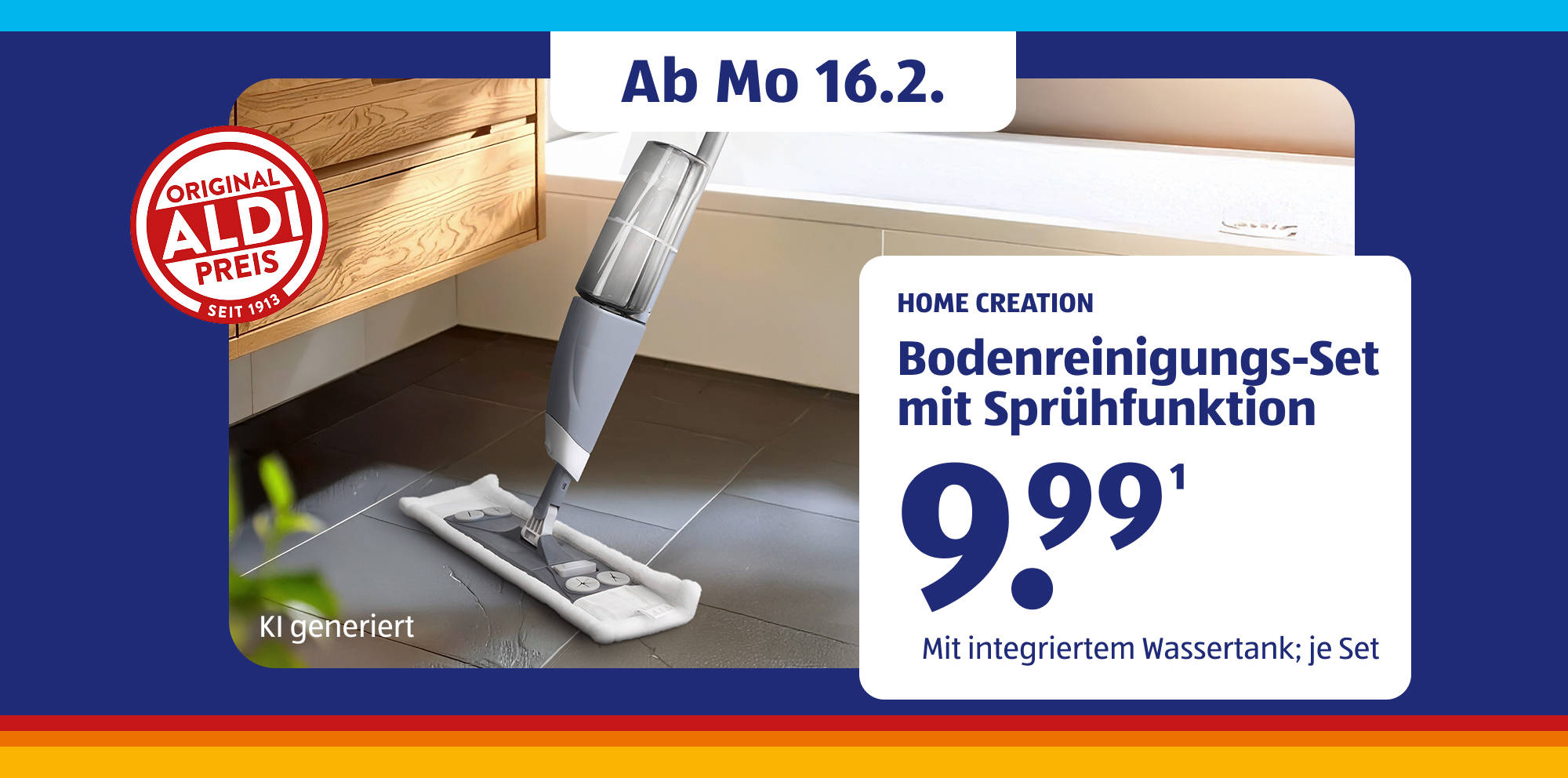 Home Creation Bodenreinigungsset mit Sprühfunktion.