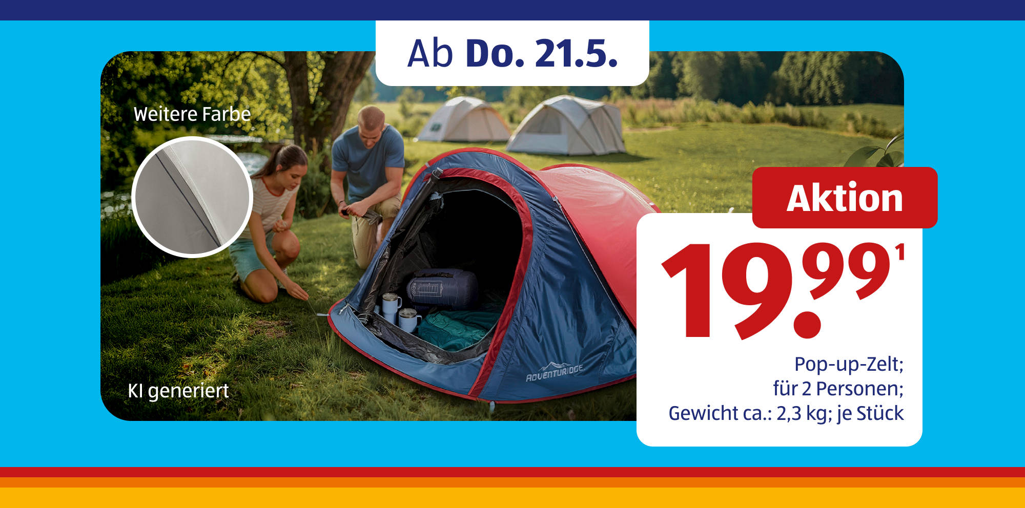 Outdoor‑Pop‑up‑Zelt‑Promotion für Camper.