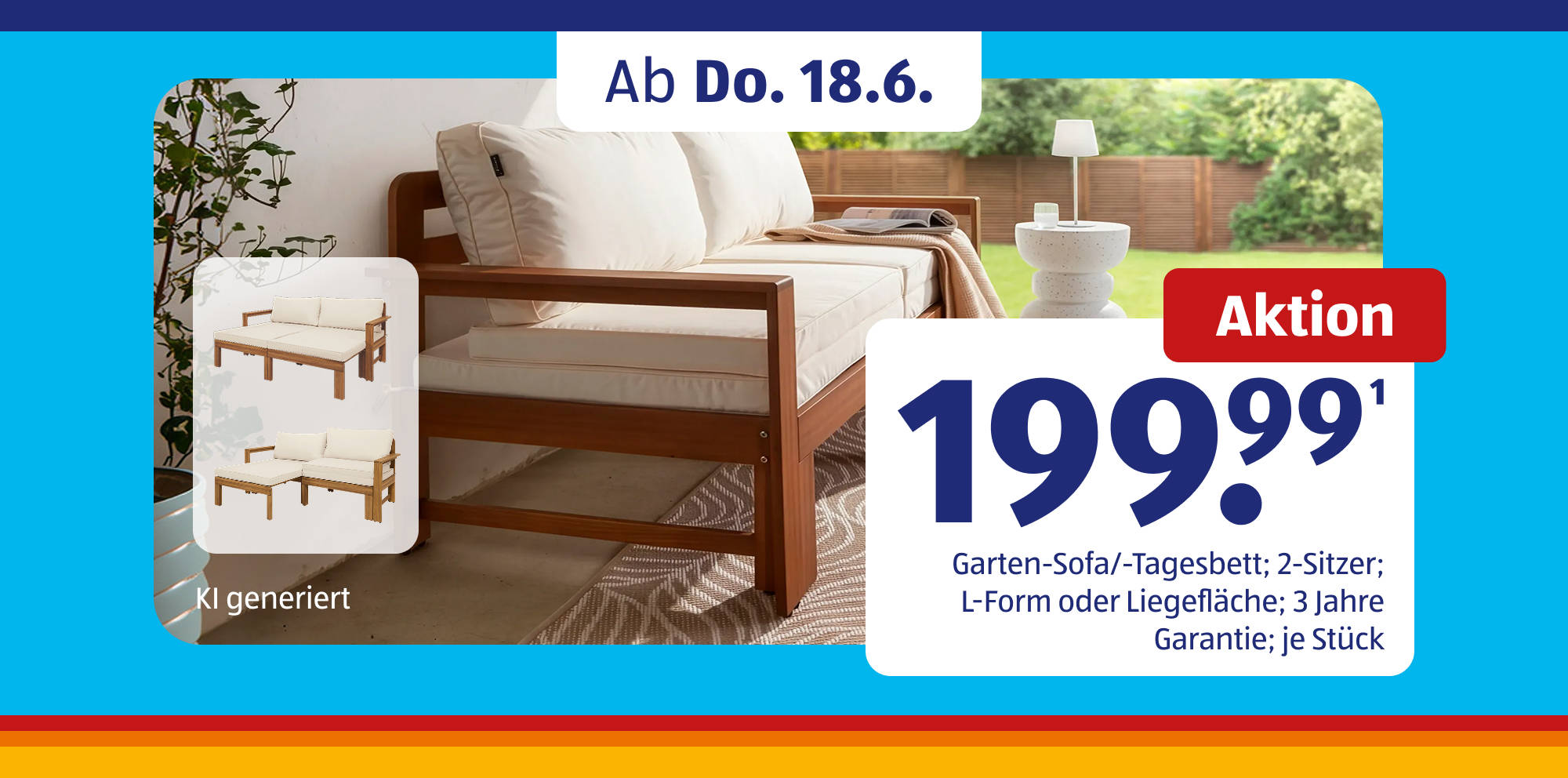 Outdoor‑Holz‑Gartensofa.