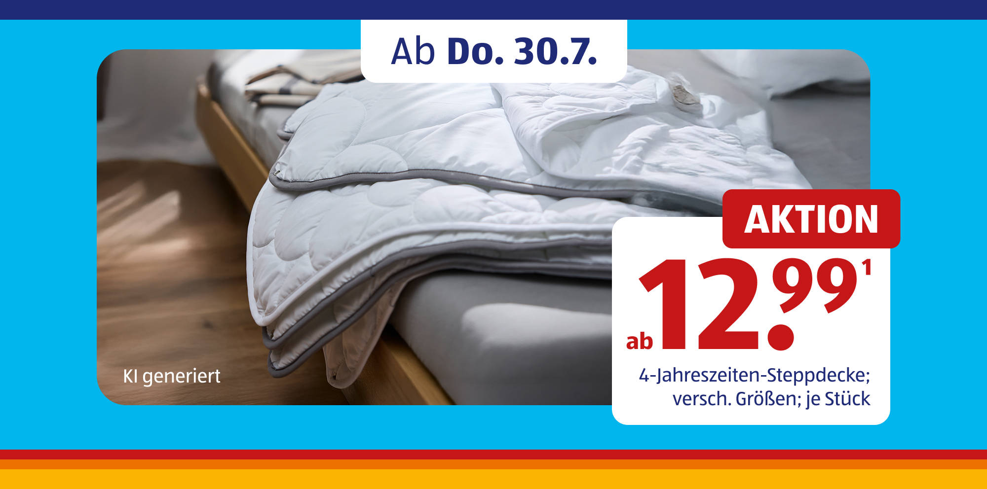 Aktionsangebot für eine Vier-Jahreszeiten-Steppdecke.