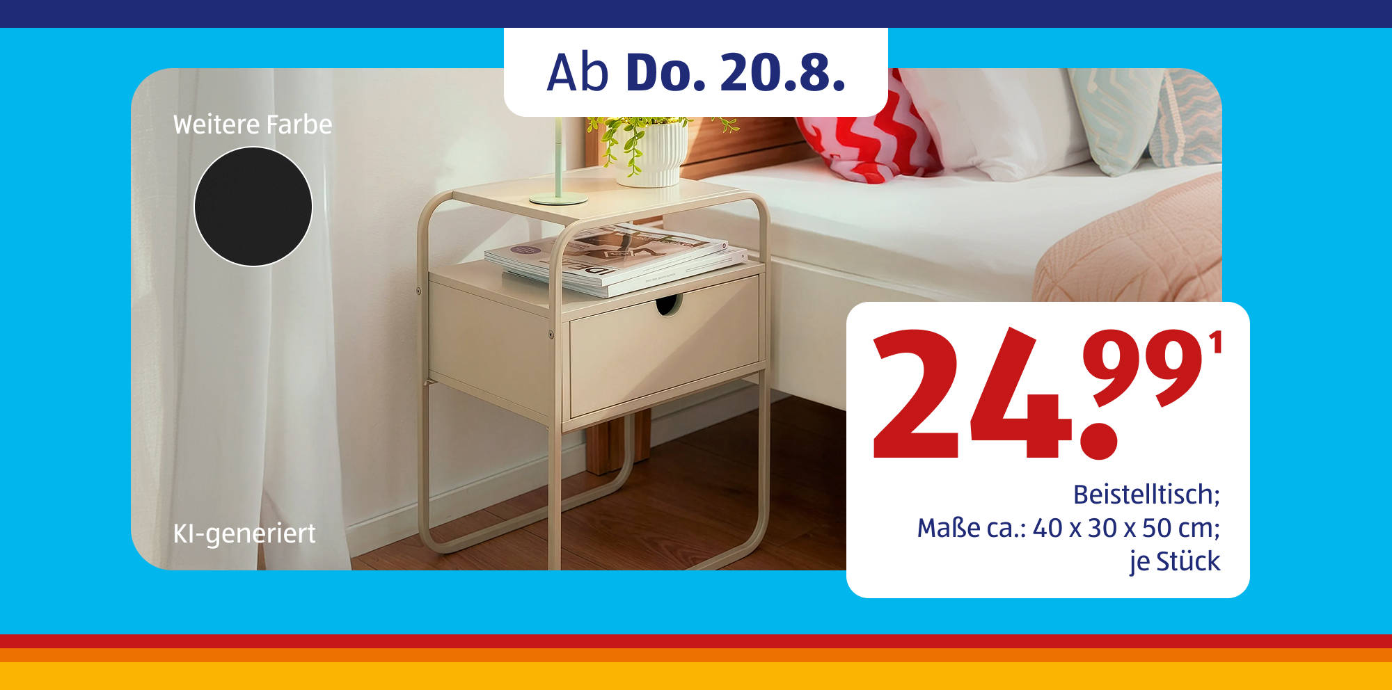 KI-generiert Modernes Nachtkästchen-Angebot in einem Schlafzimmer.