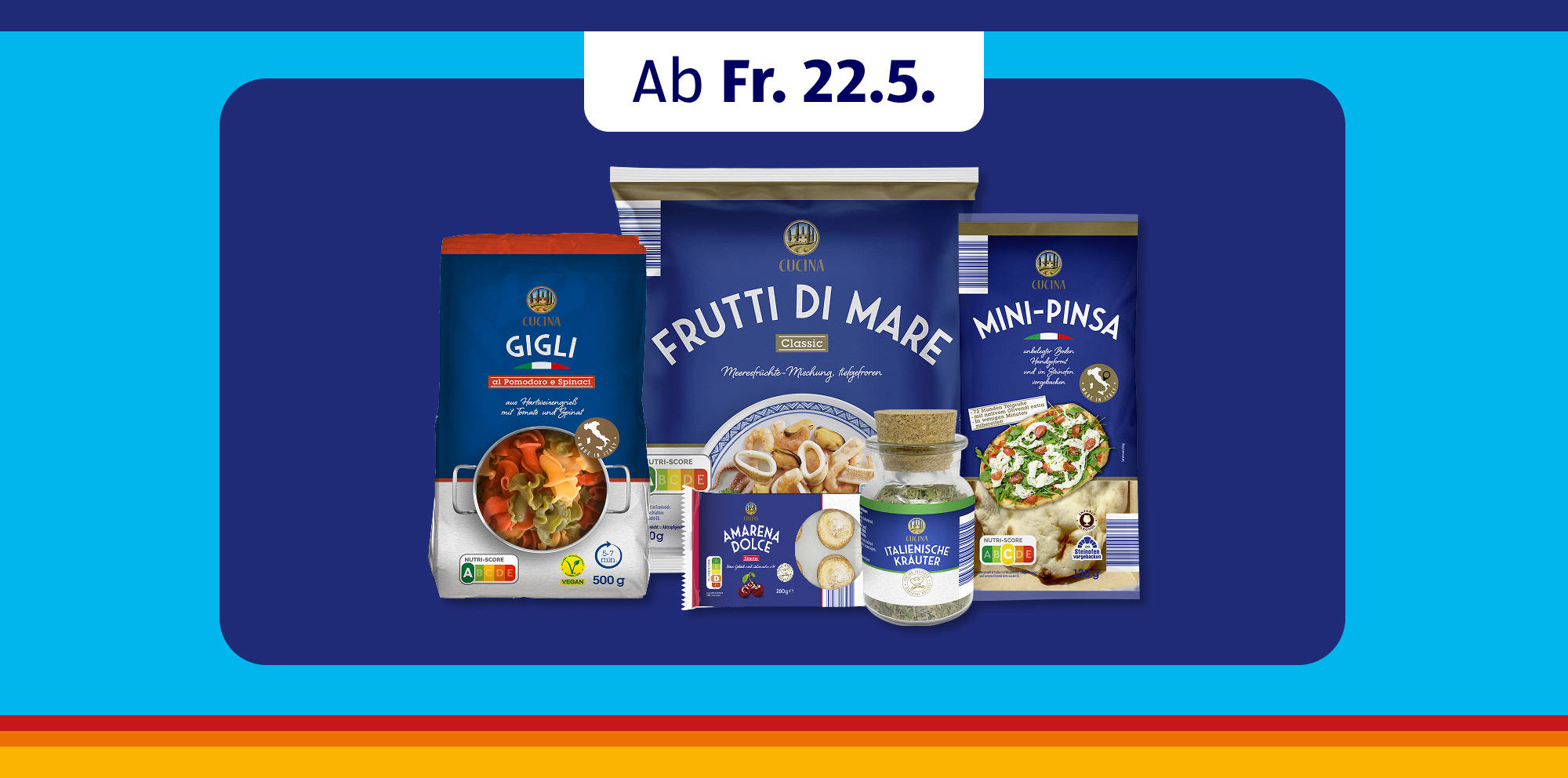 Promotion für italienische Lebensmittel.