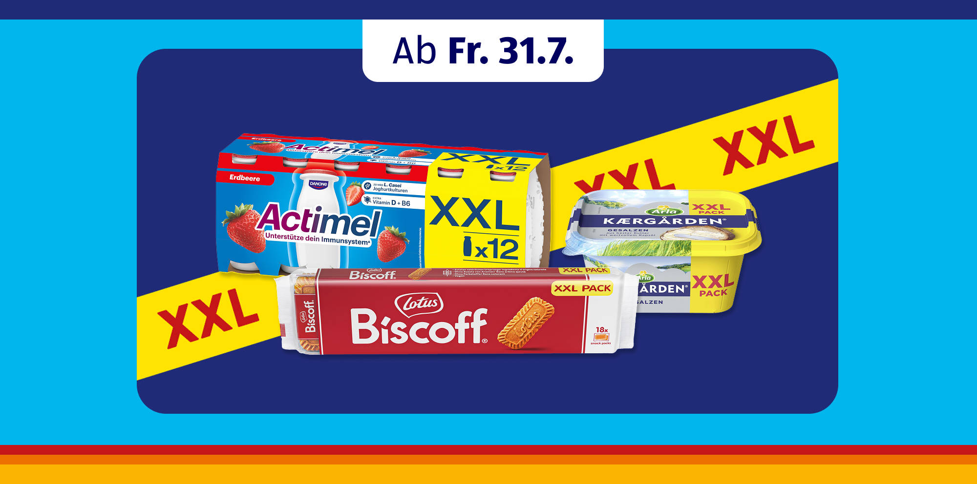 XXL-Aktionsangebot mit Actimel und Biscoff.