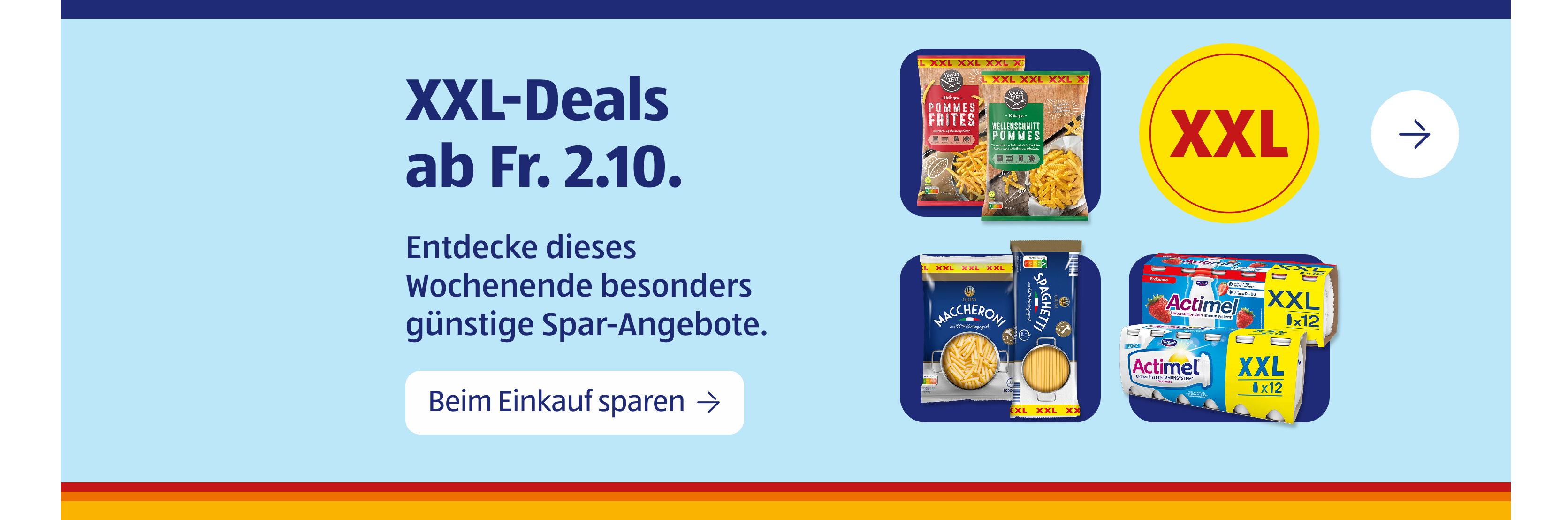 XXL-Deals bei ALDI mit ausgewählten Lebensmitteln und Haushaltsartikeln zu günstigen Preisen.