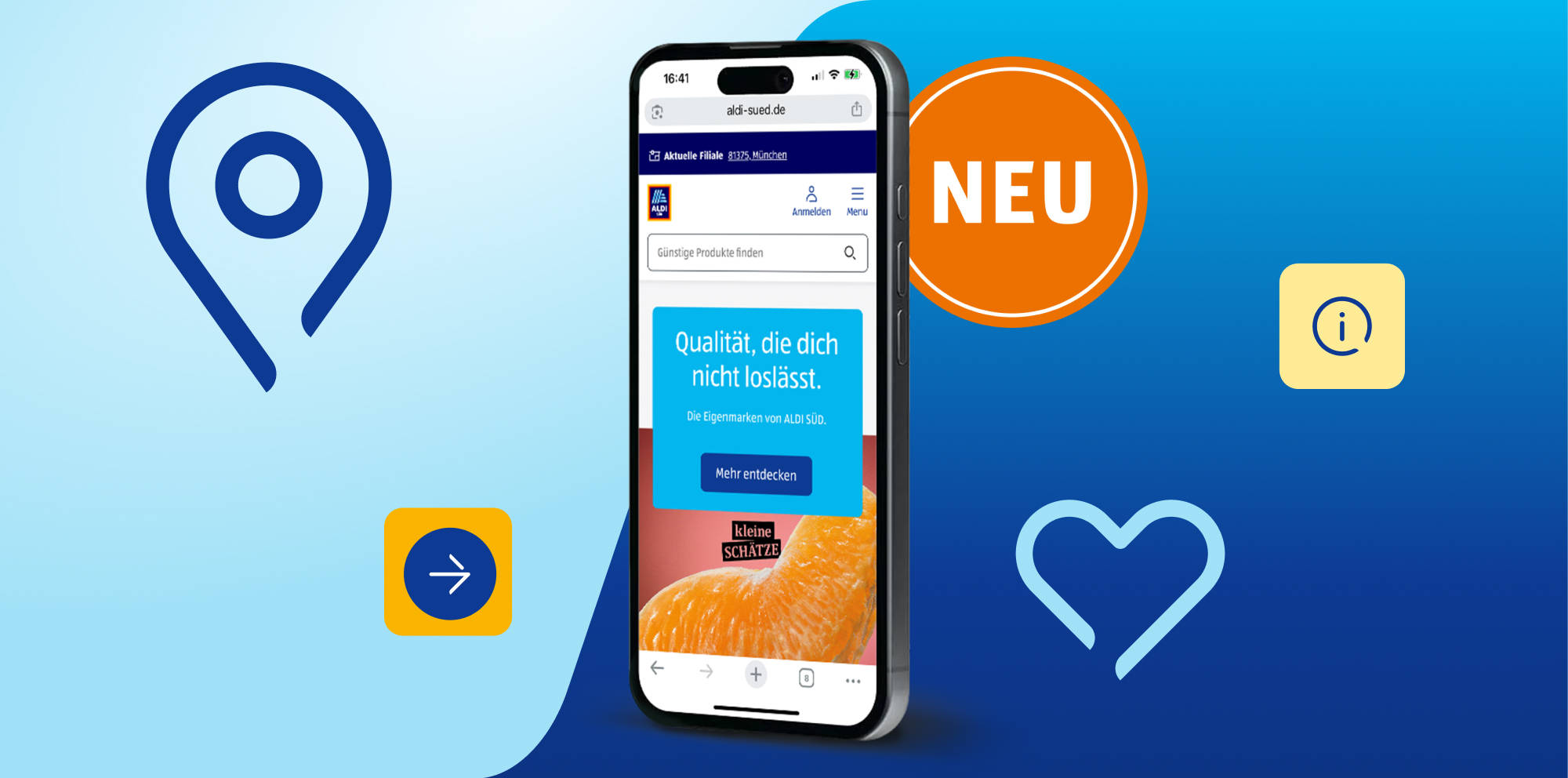 Mobile App-Oberfläche mit lebendigen Symbolen