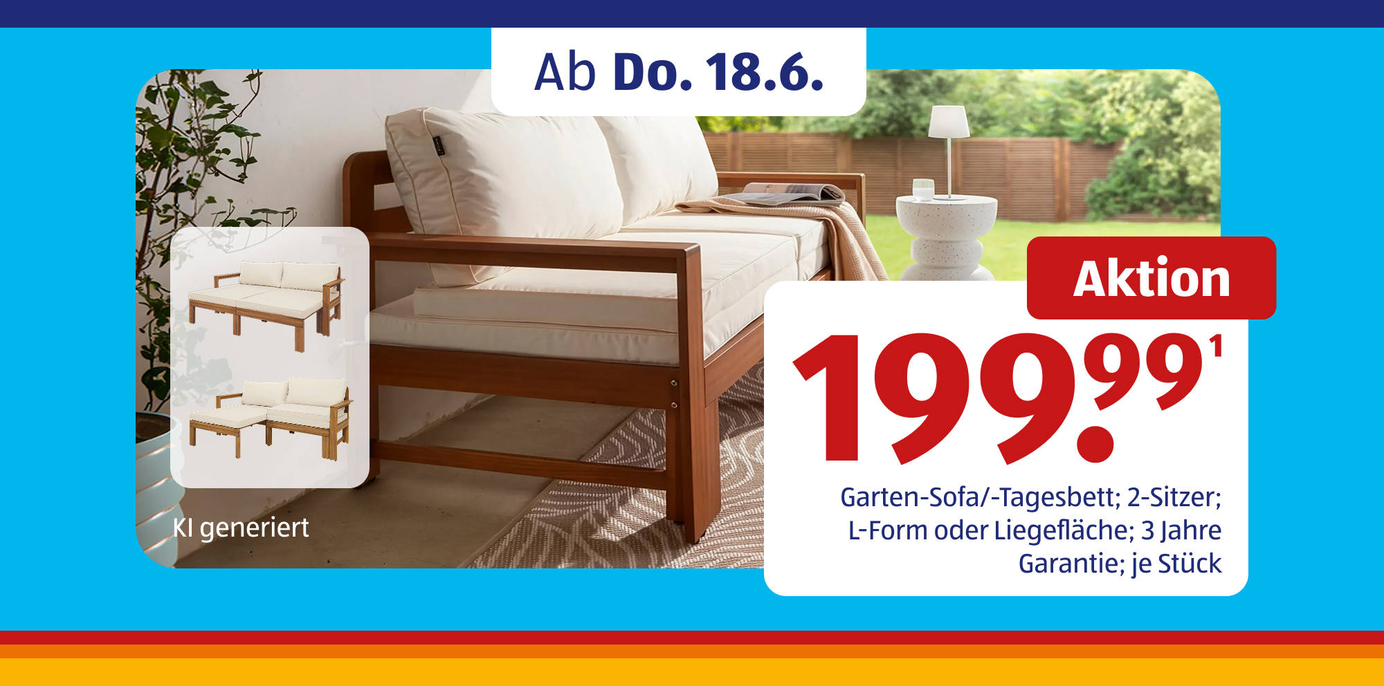 Outdoor‑Holz‑Gartensofa.
