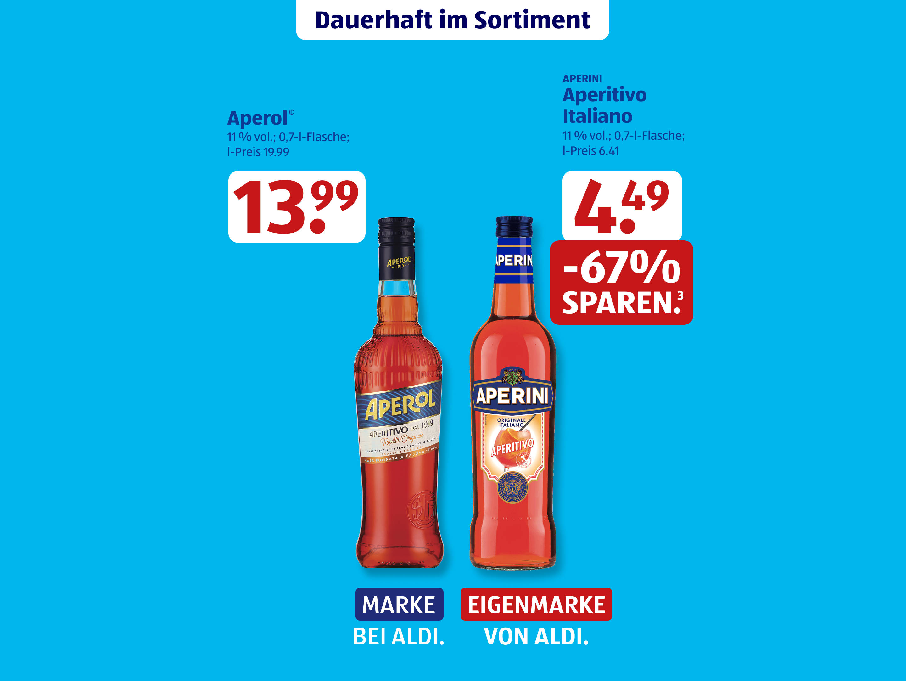 Aperol- und Aperini-Aperitivo-Angebot bei ALDI.
