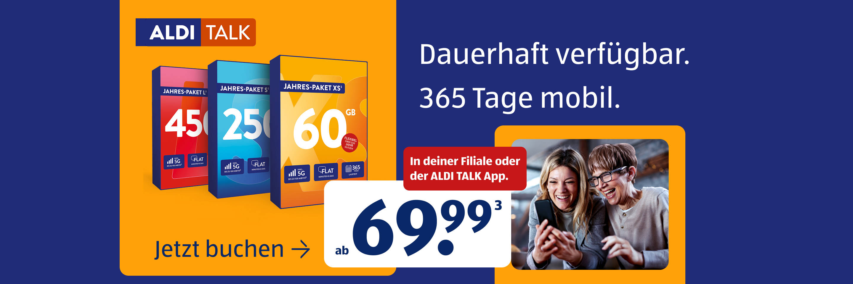 ALDI TALK Prepaid‑SIM‑Karten mit Preisangebot.