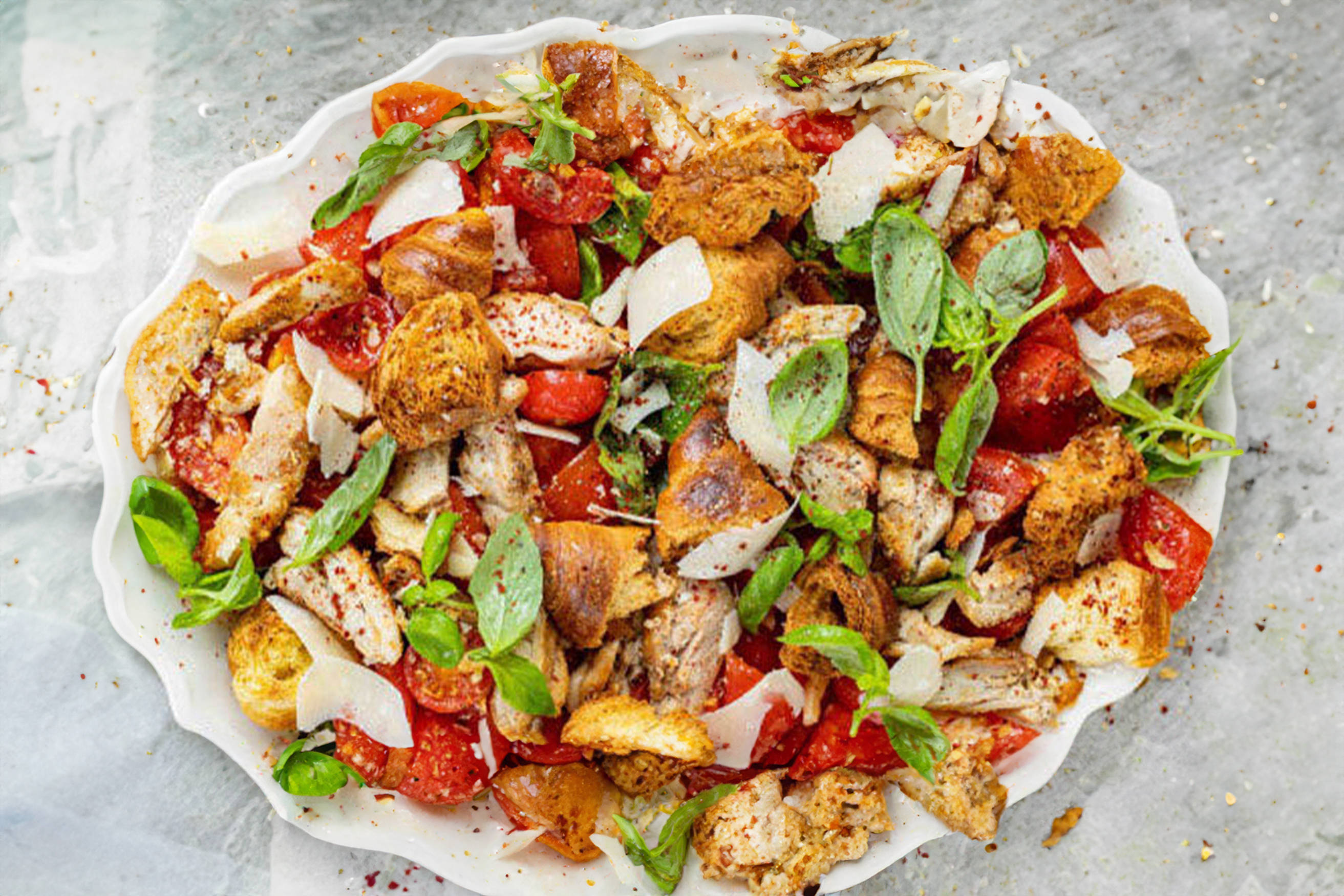 Tomato and Chicken Salad with Croissant Croutons ALDI UK