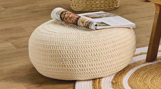 Woven sitting pouffe image