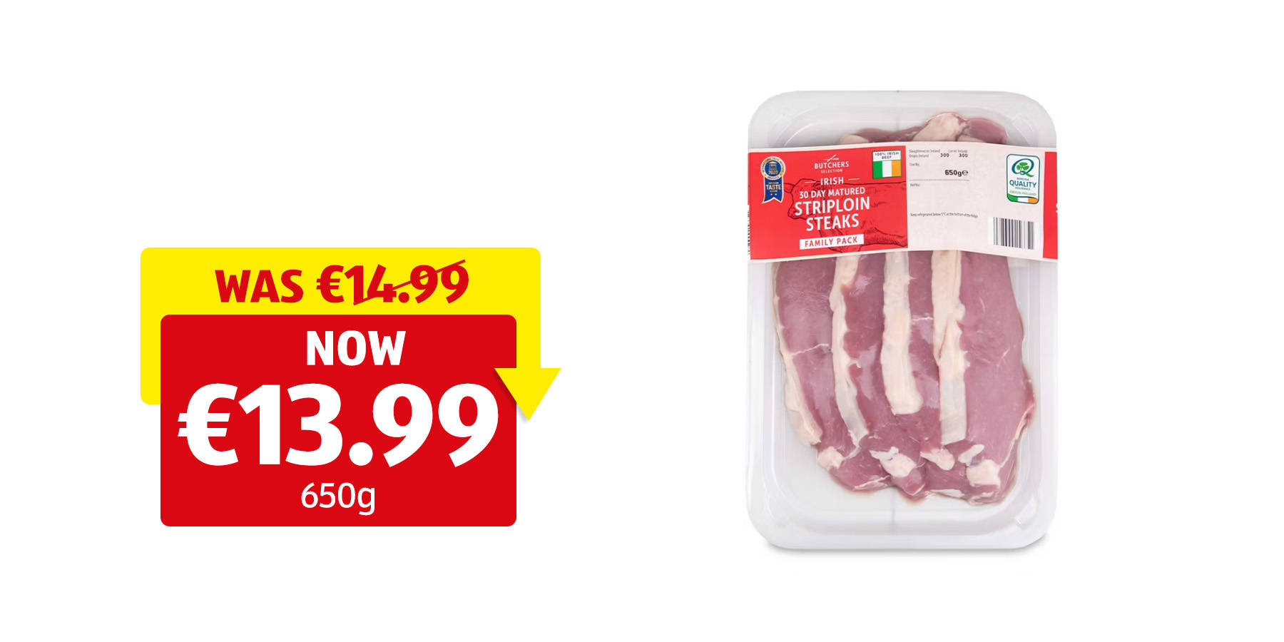 Image of Irish Striploin Steaks 4 Pack