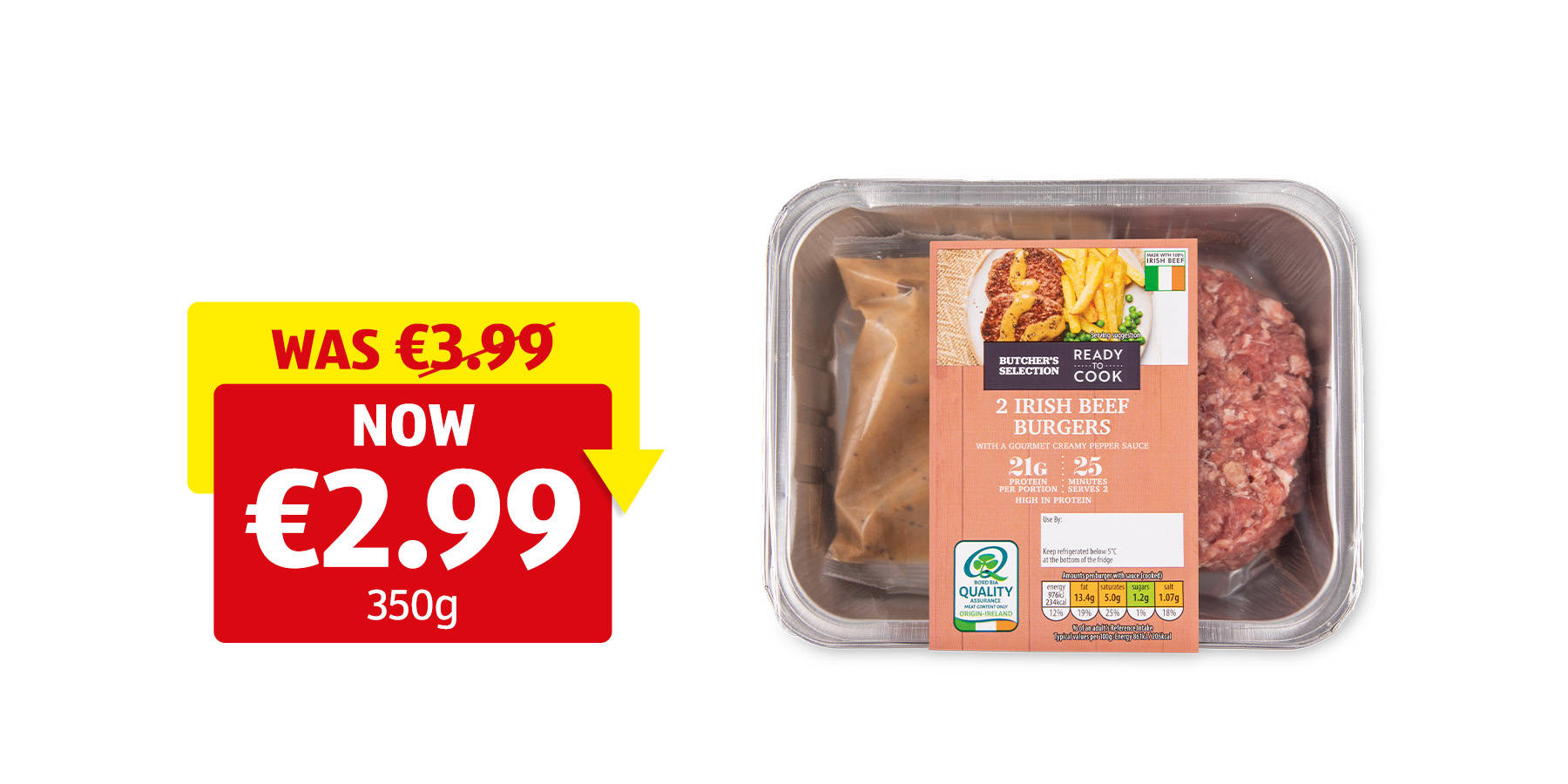 Image of Ready-to-Cook Burger with Pepper Sauce