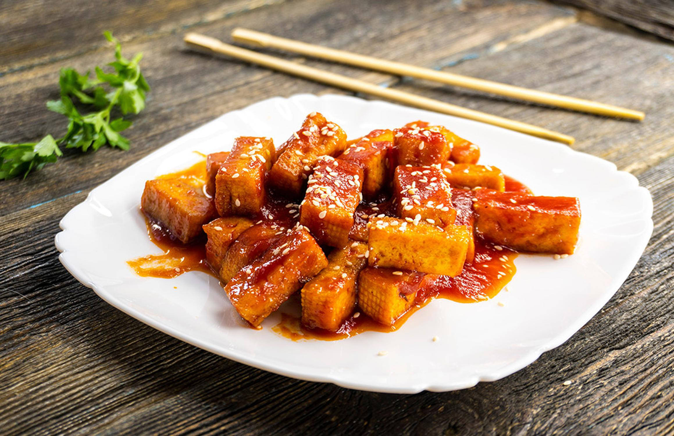 Tofu in agrodolce