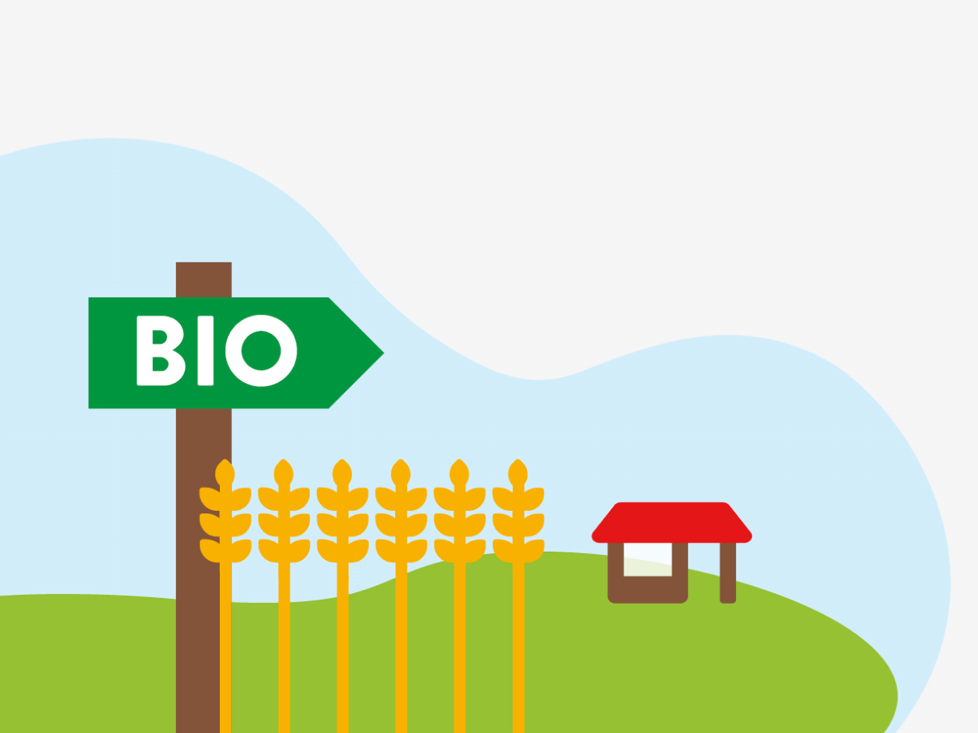 Grafik eines Bio-Schilds, das auf einen Bio-Betrieb verweist.