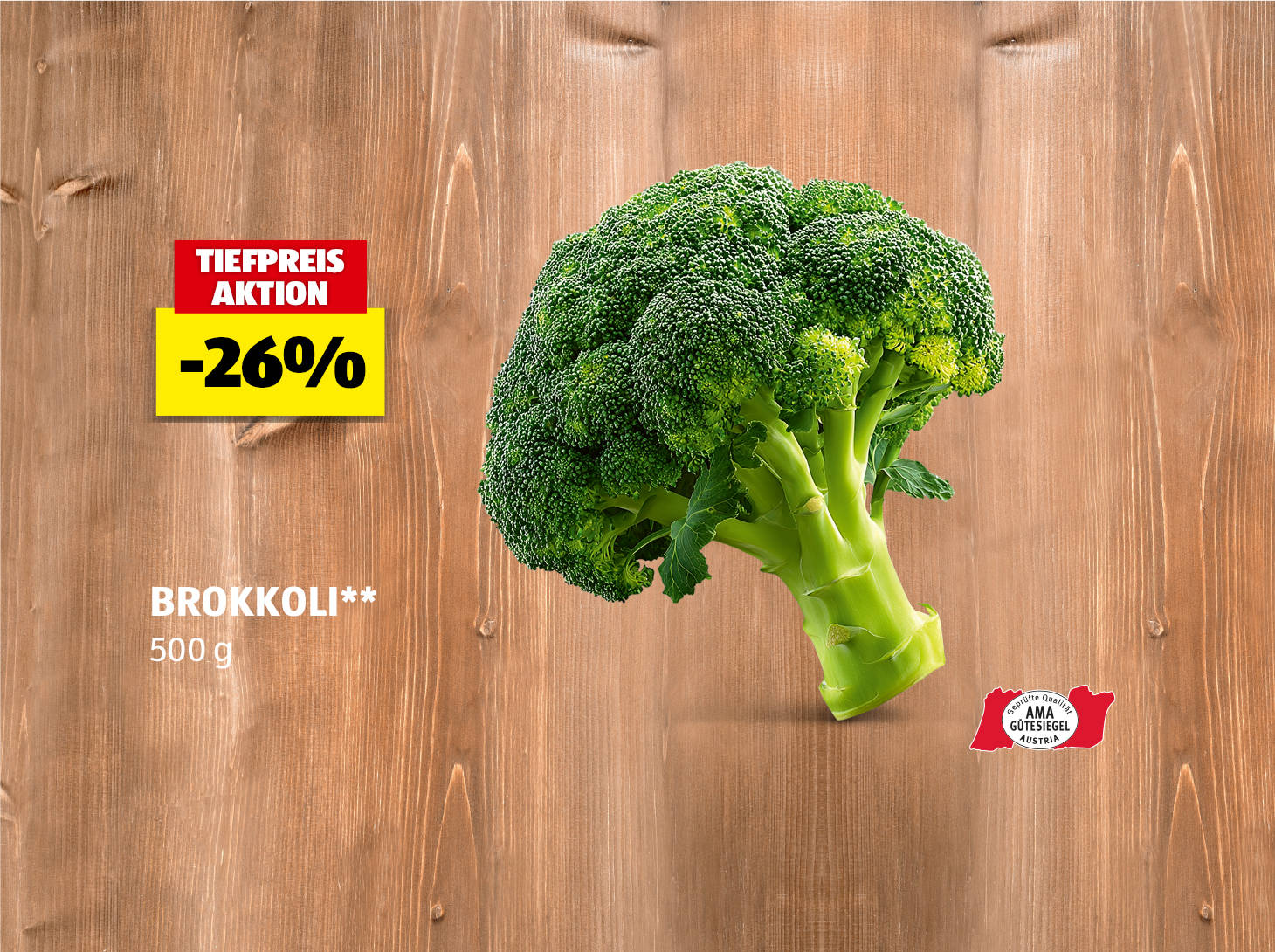 Brokkoli, 500 g, -26% preisgesenkt gegenüber dem am 22.10. gültigen Verkaufspreis