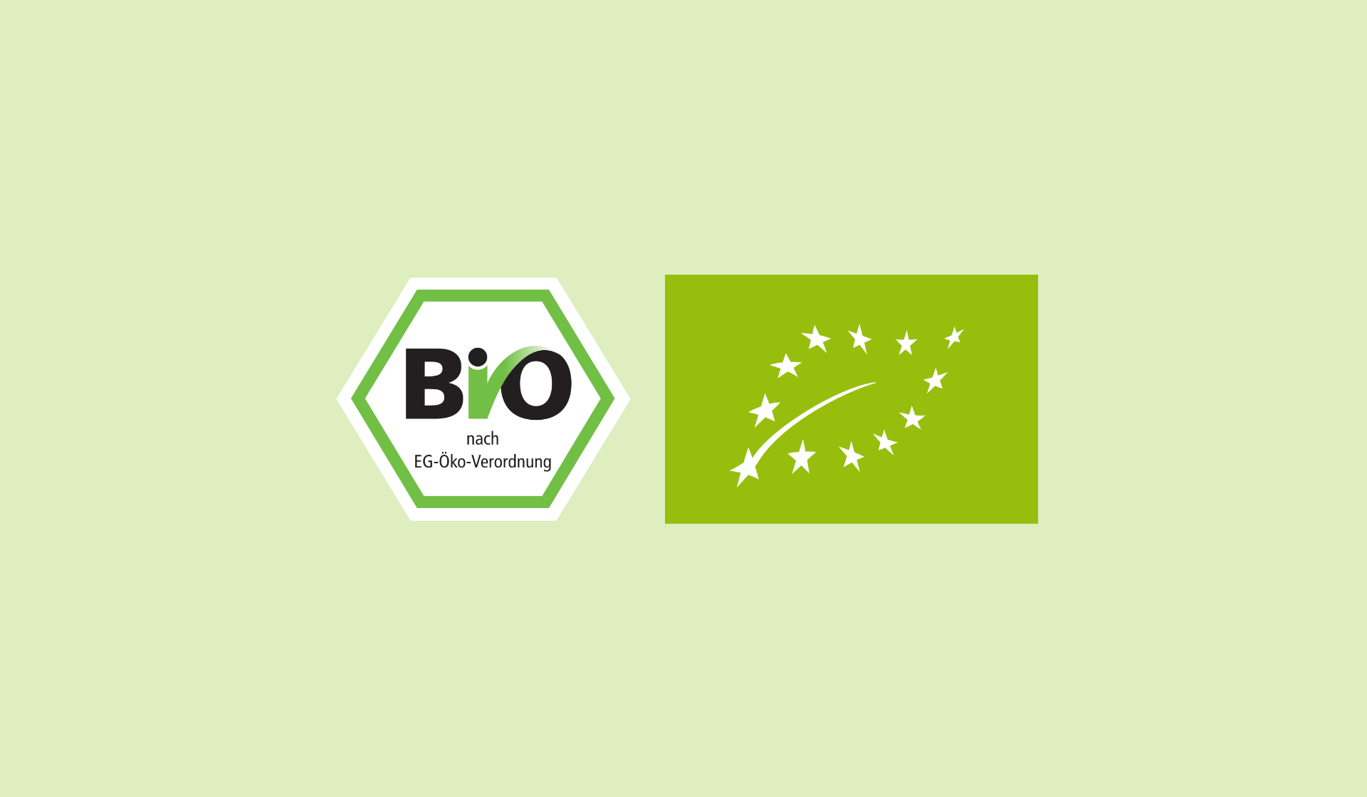 Deutsches Bio-Siegel und EU-Bio-Logo.